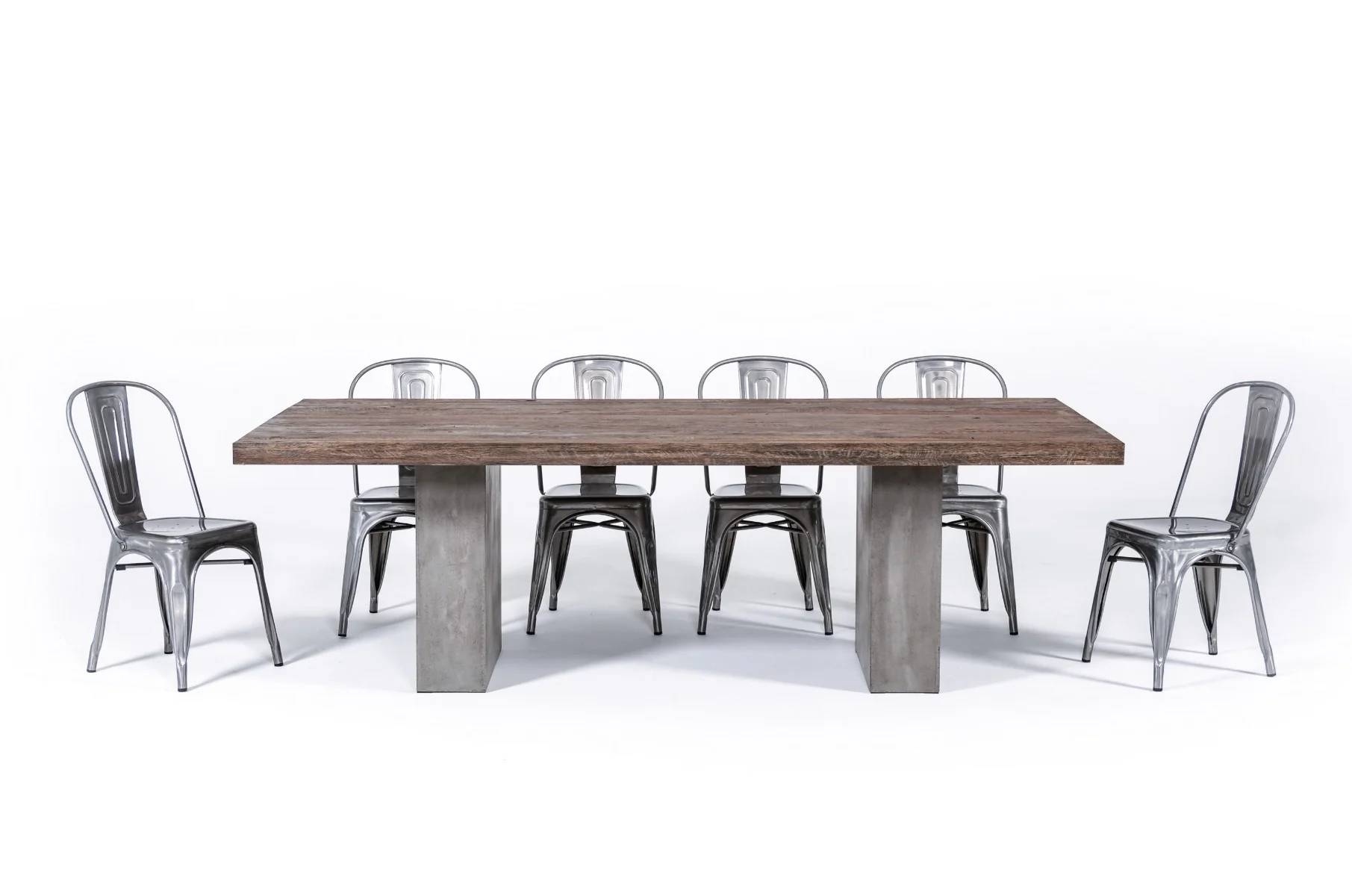 118" Palermo Modern Oak & Concrete Dining Table - Image 10