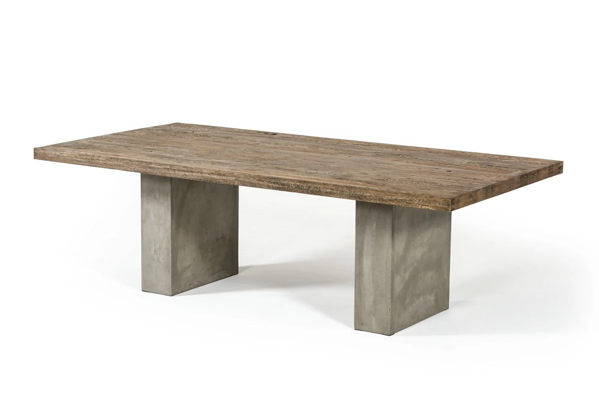 118" Palermo Modern Oak & Concrete Dining Table - Image 3