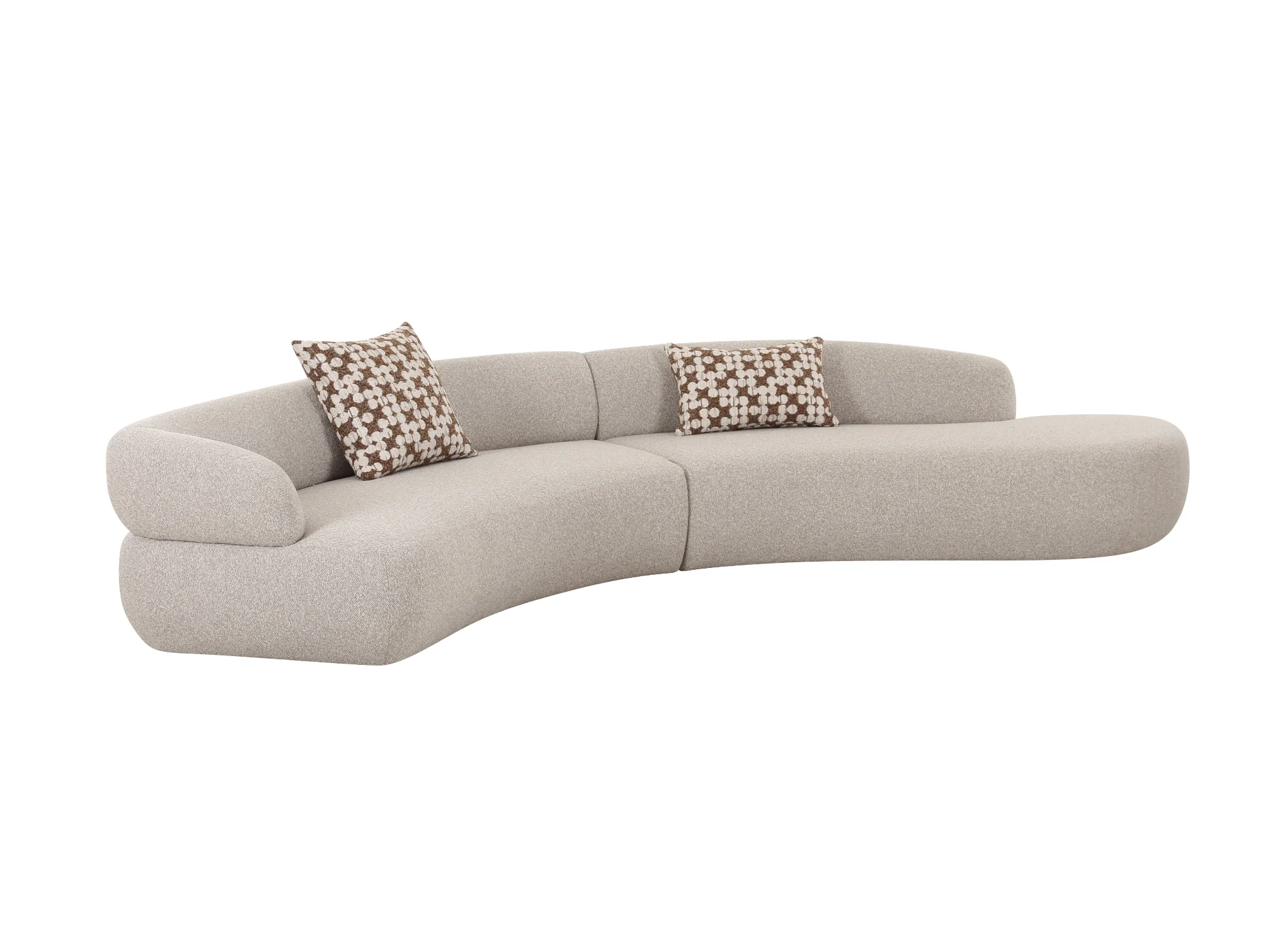 2-Piece Spector Sectional - Stone Performance Boucle - Image 3