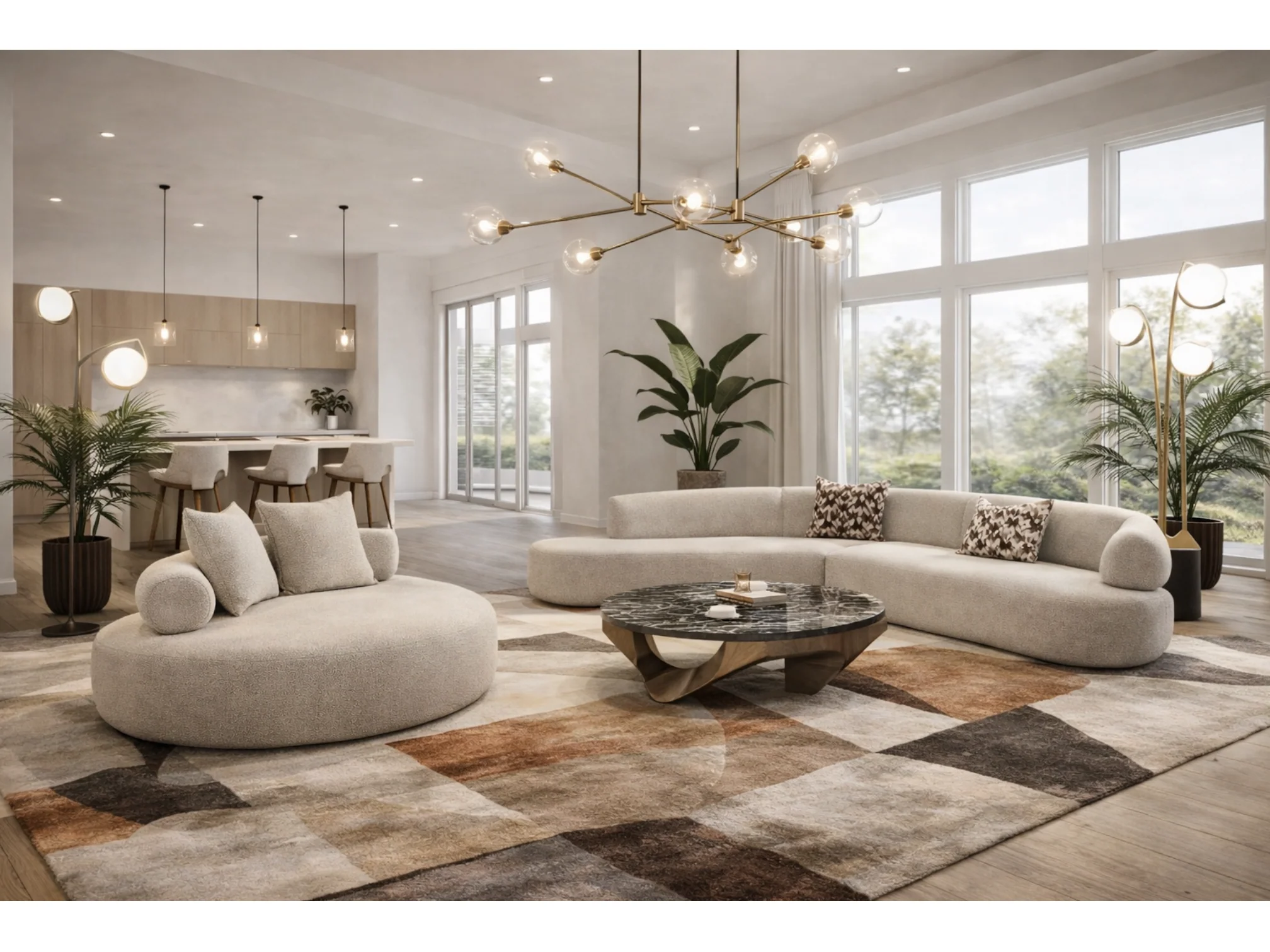 2-Piece Spector Sectional - Stone Performance Boucle - Image 5