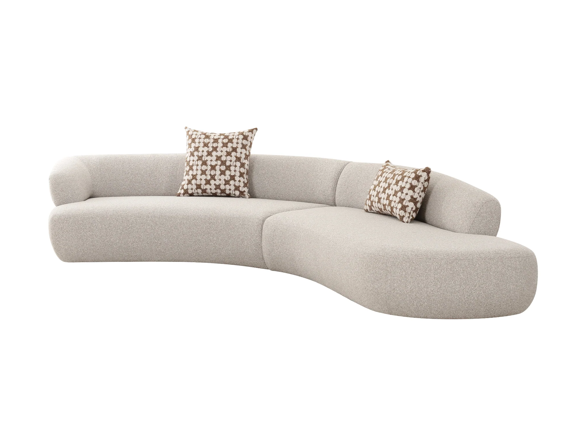 2-Piece Spector Sectional - Stone Performance Boucle - Image 9