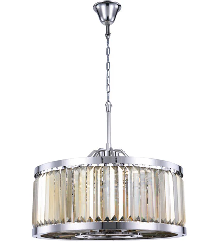 28" Greenwich 8 Light Crystal Chandelier - Golden Teak - Image 2