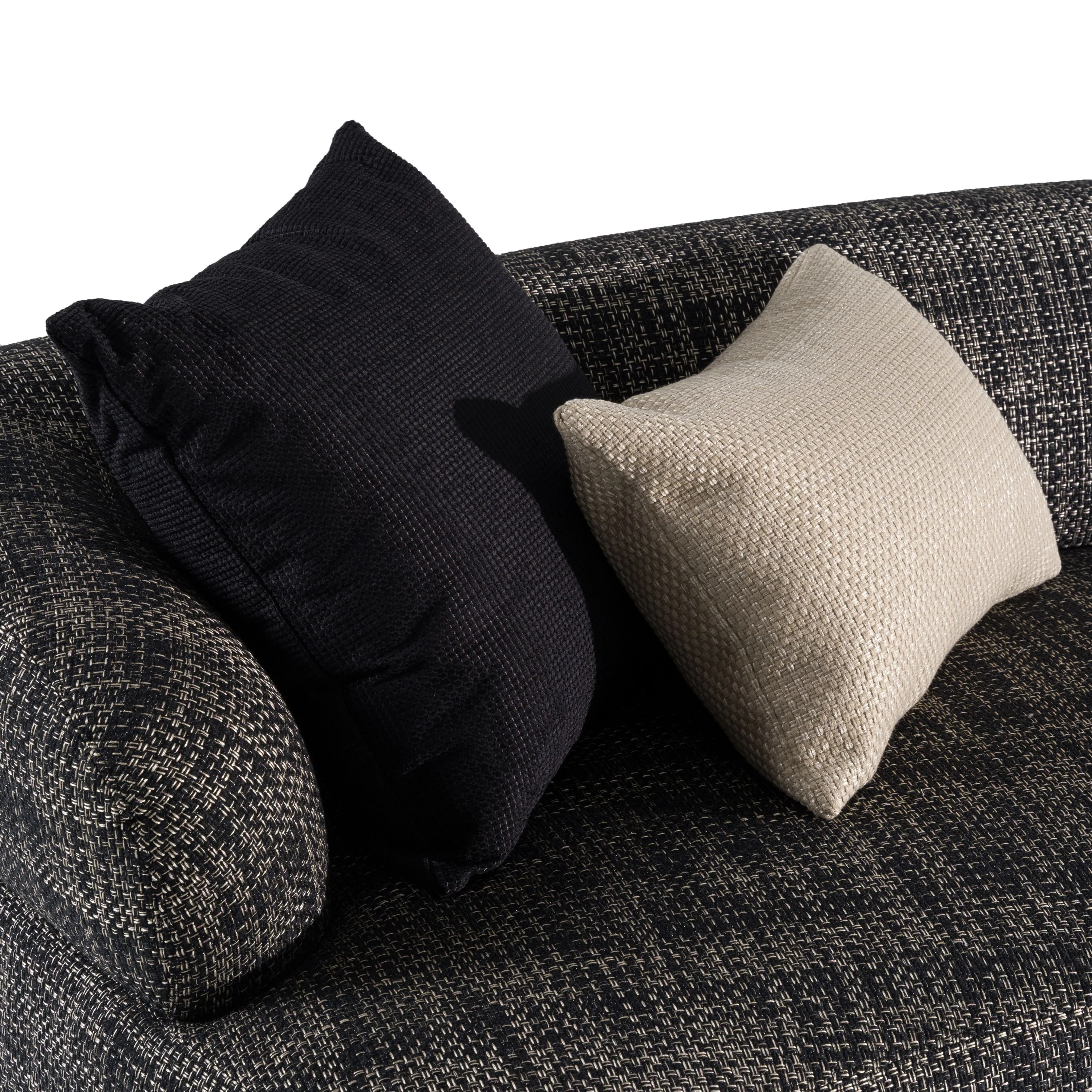 2-Piece Spector Modern Dark Grey Fabric Curved Sectional Sofa - Image 9