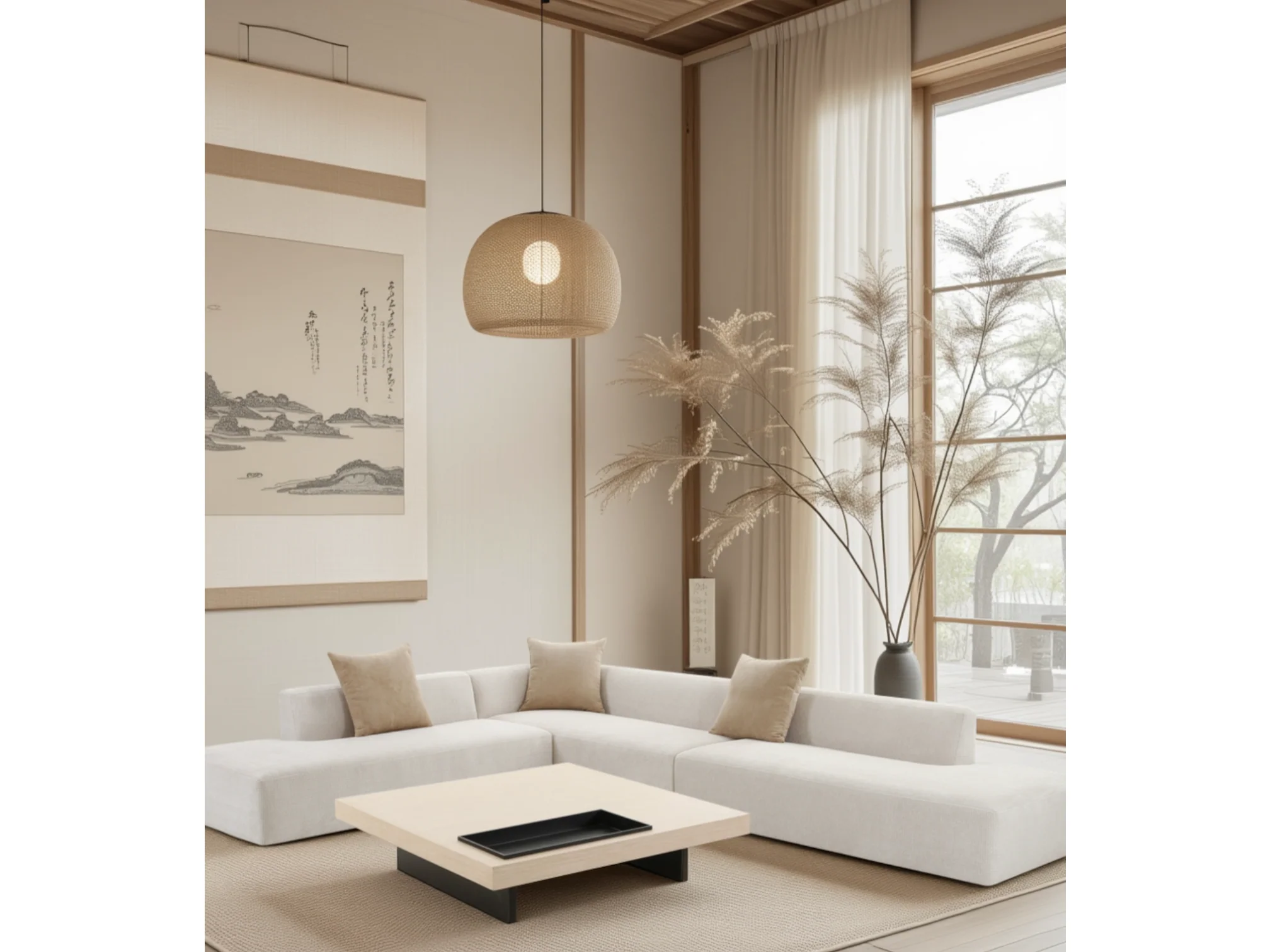 3-Piece Larry Stone Chenille Fabric Sectional in Soft Stone - Image 7