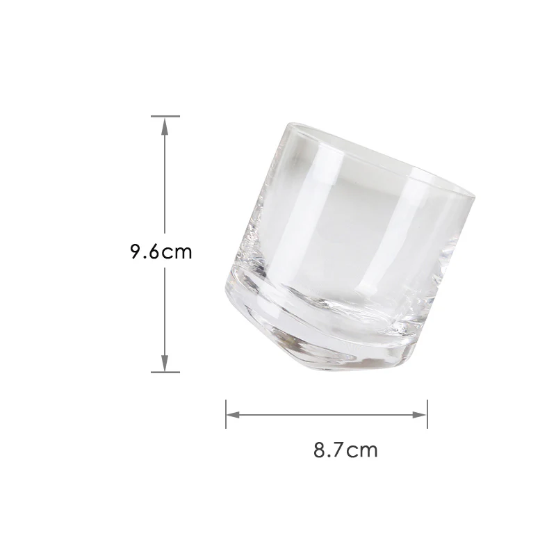 3-Piece Luxury Crystal Glass Wine Slant Tilt Bottle & Cup - Image 5
