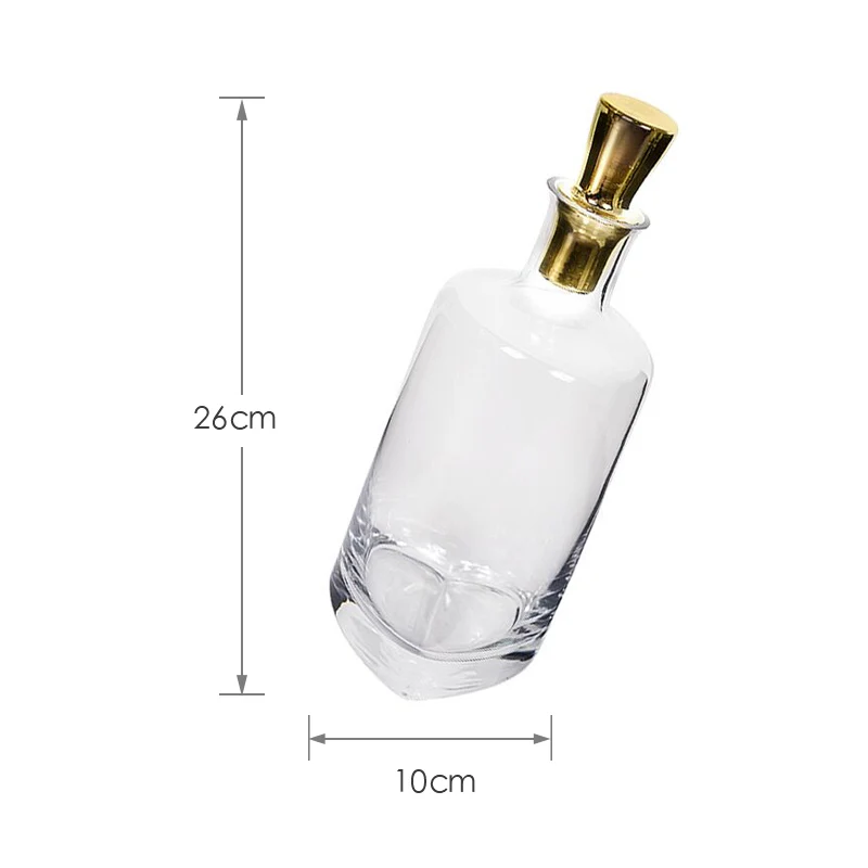 3-Piece Luxury Crystal Glass Wine Slant Tilt Bottle & Cup - Image 9