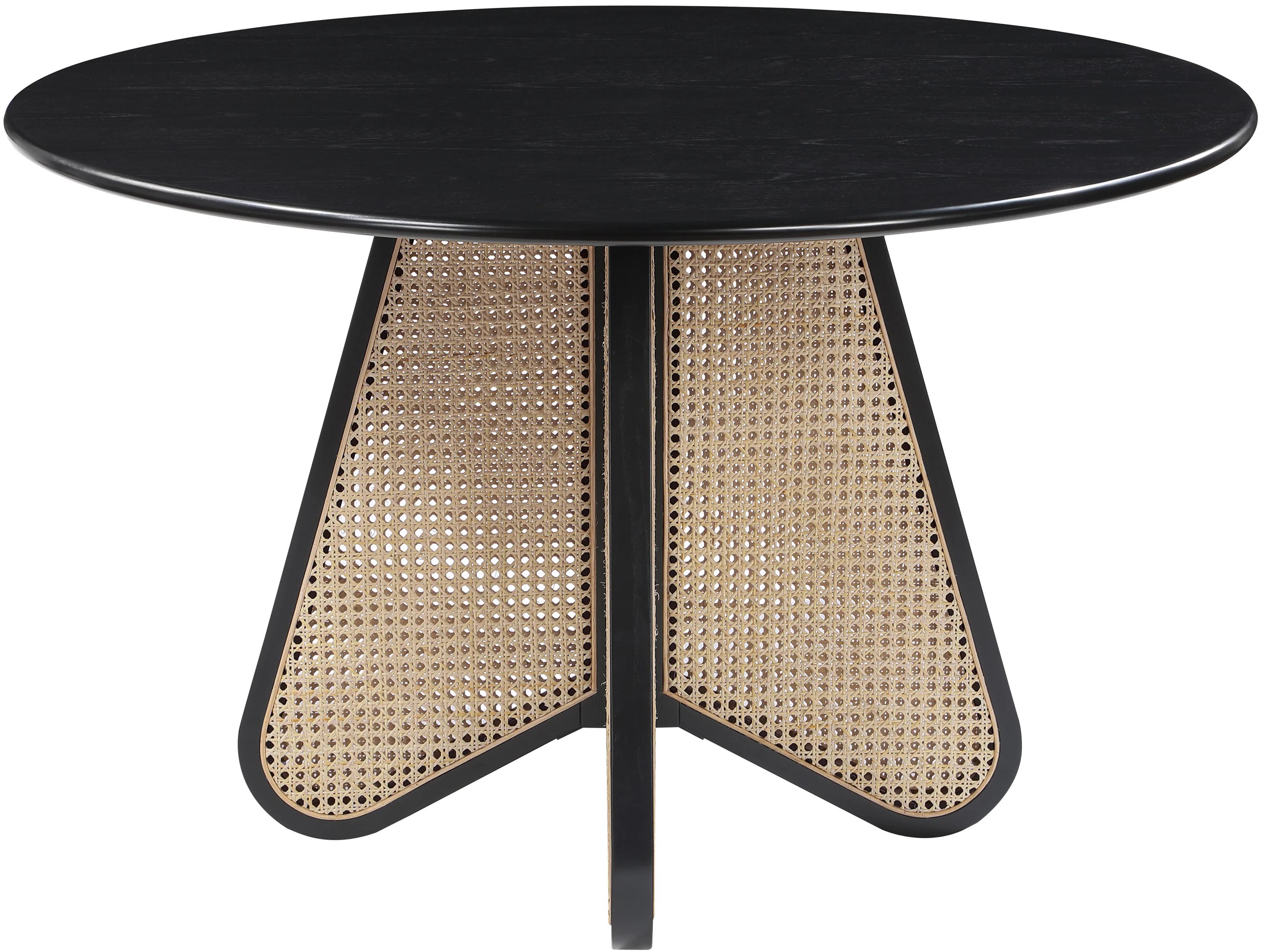48" Sable Weave Oak Veneer And Natural Cane Dining Table - Image 2