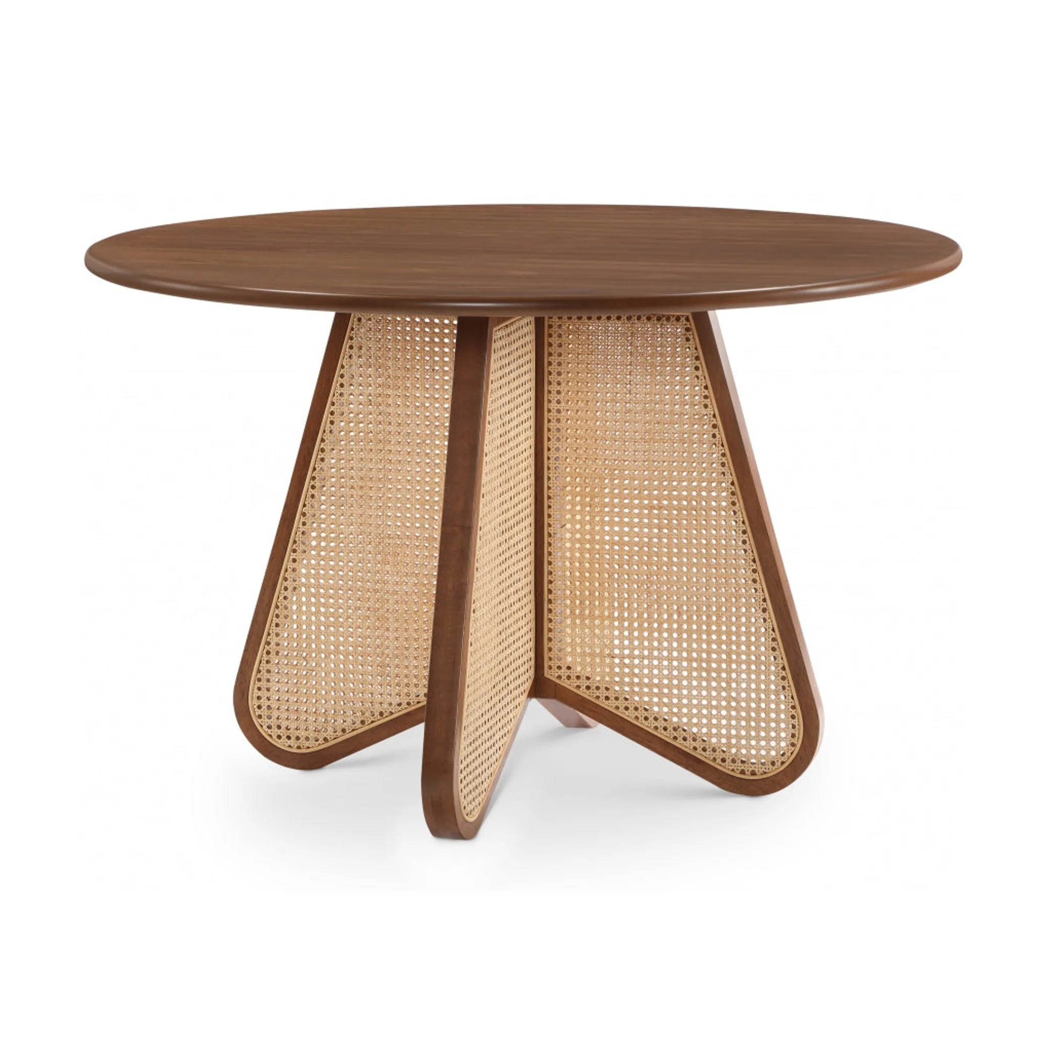 48" Sable Weave Oak Veneer And Natural Cane Dining Table - Image 22
