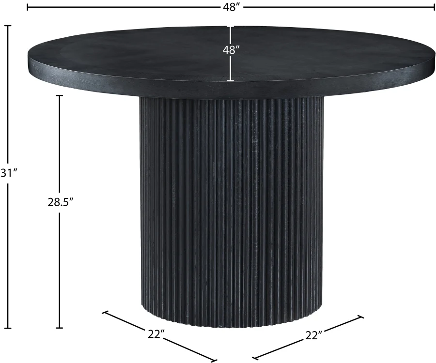48" Sera Solid Wood And Oak Veneer Dining Table - Image 17