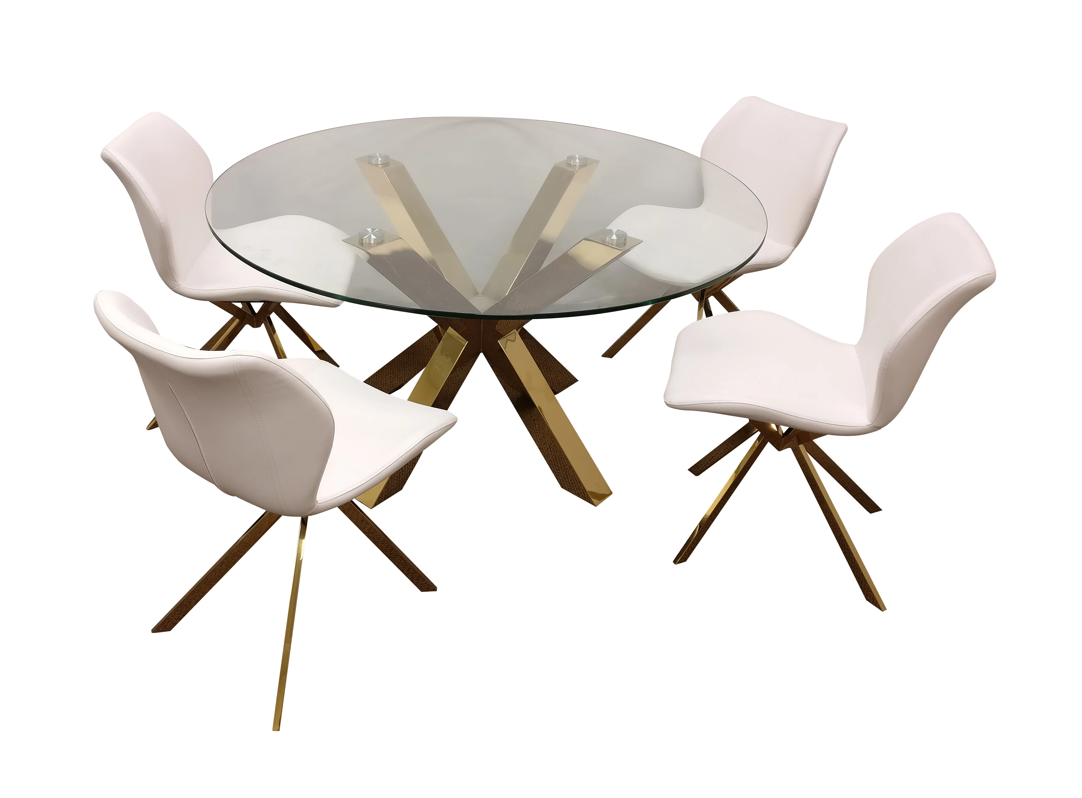 54" Thea Round Dining Table Gold - Image 4