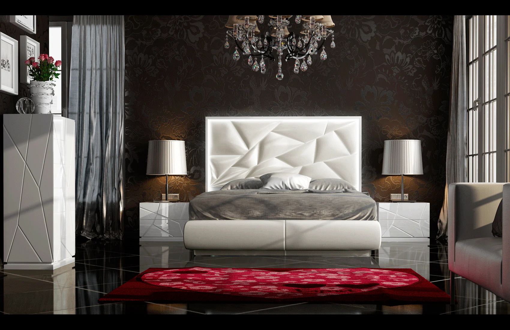 5-Piece Mikonos Led Panel Bedroom Set - Image 9