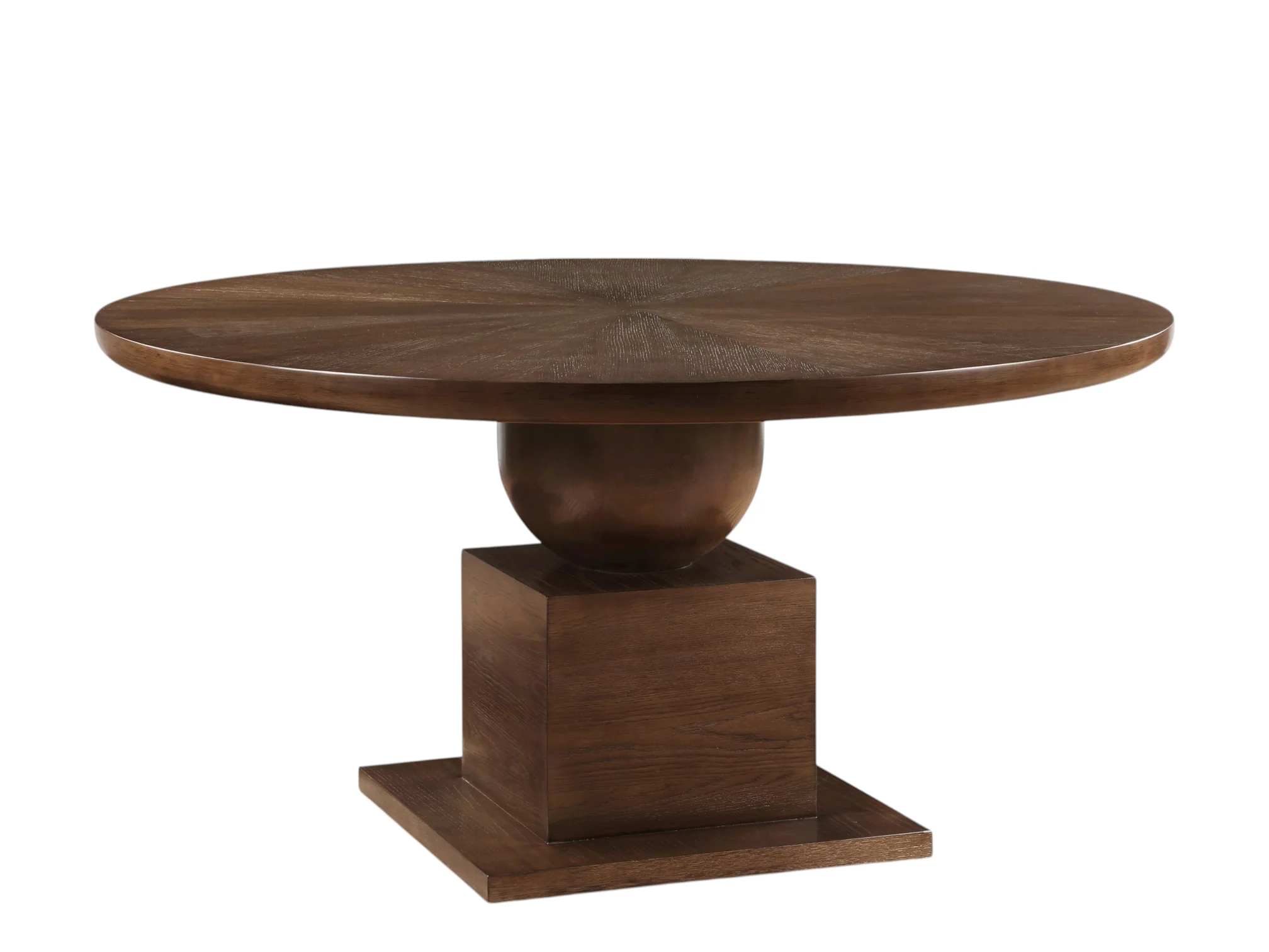 60" Albany Solid Brown Walnut Wood And Oak Veneer Dining Table - Image 2