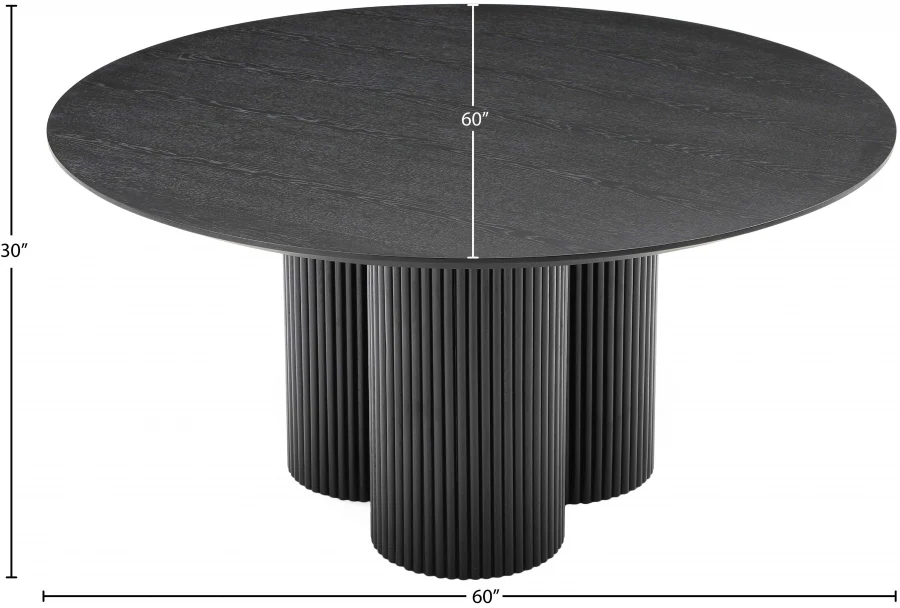 60" Hargrove Black Oak Round Dining Table - Image 3