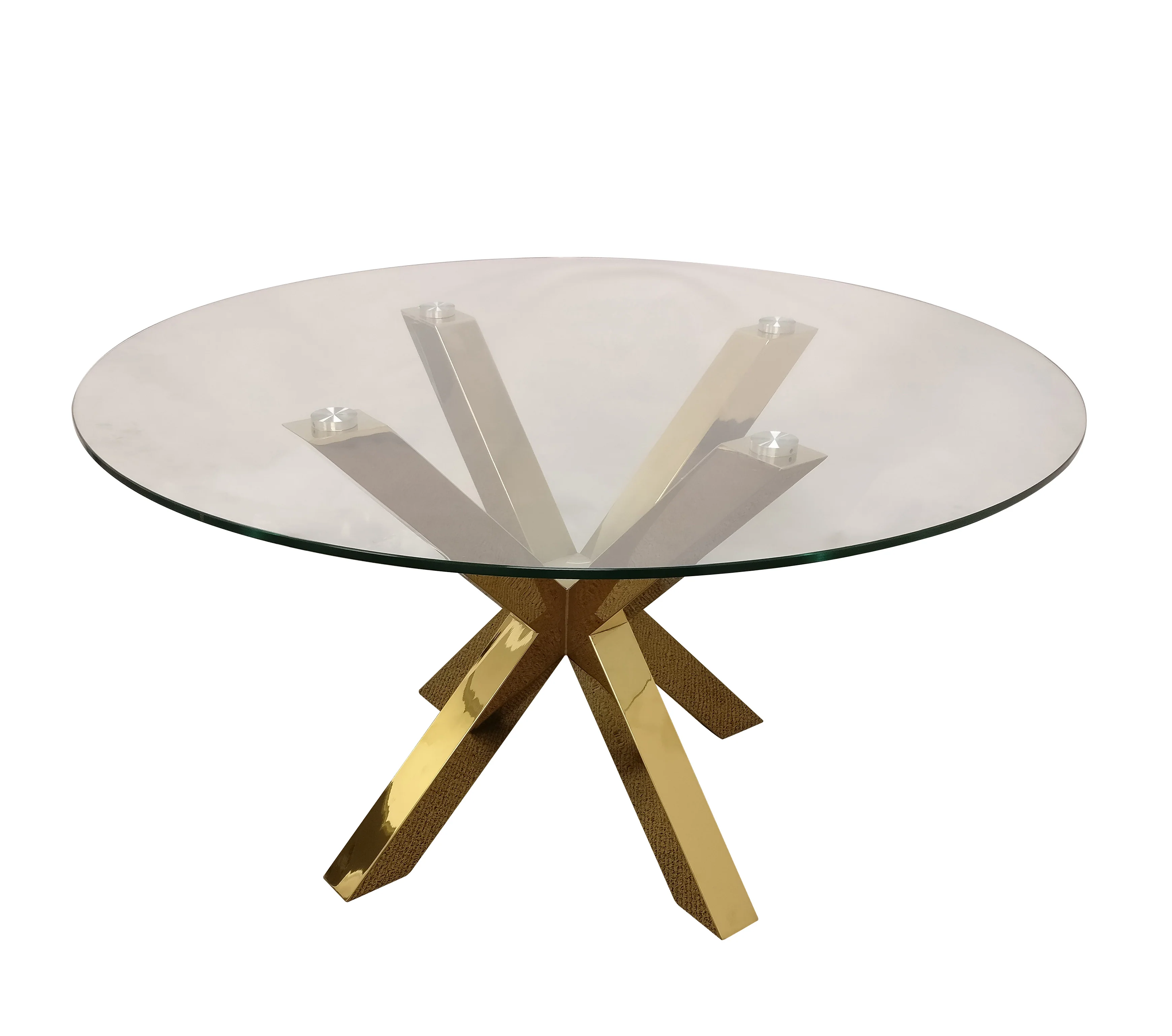 60" Thea Round Dining Table Gold - Image 3