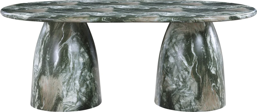 78" Naples Marble Finish Indoor / Outdoor Concrete Dining Table - Green - Image 2