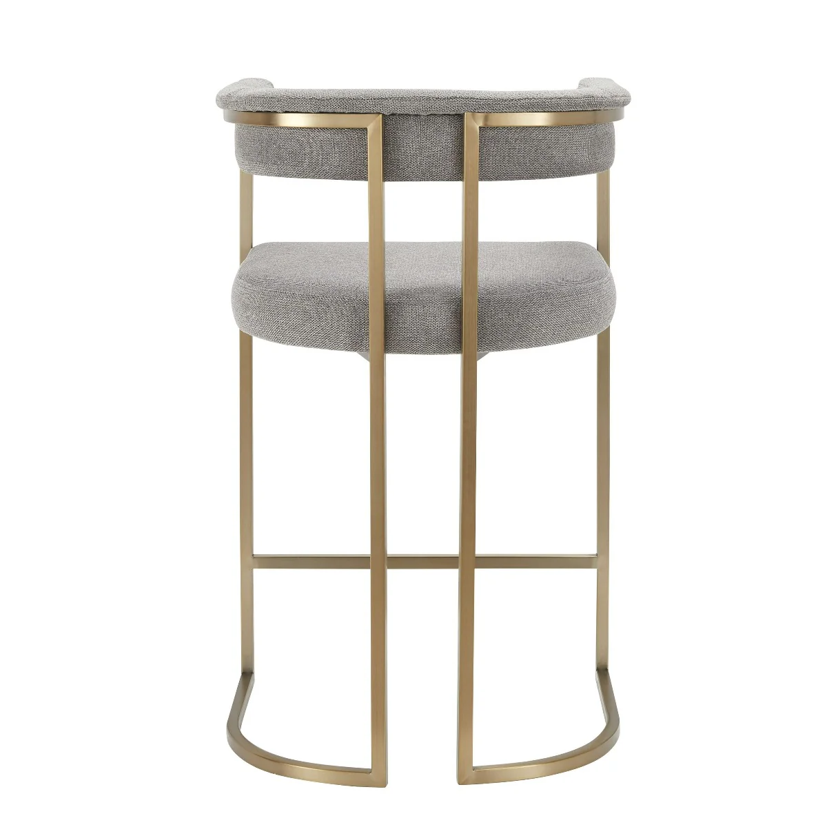 Adrienne Modern Grey Fabric + Antique Brass Counter Chair - Image 5