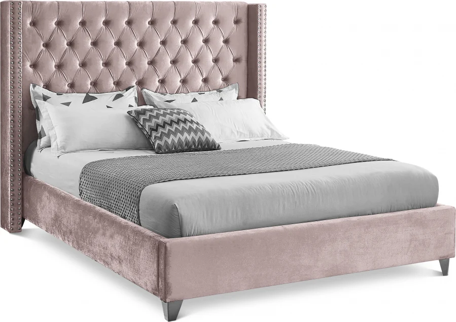 Aiden Velvet Upholstered Bed - Image 18
