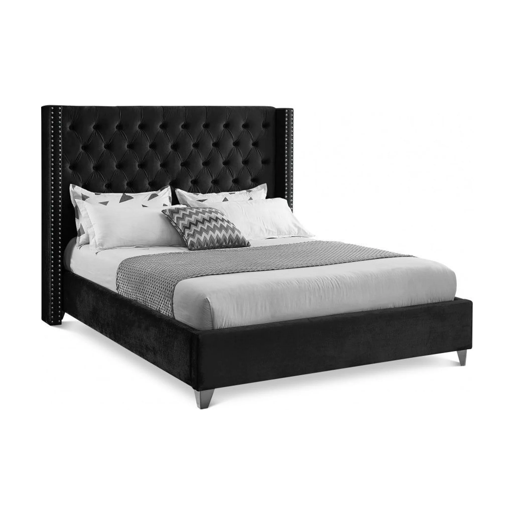 Aiden Velvet Upholstered Bed - Image 19
