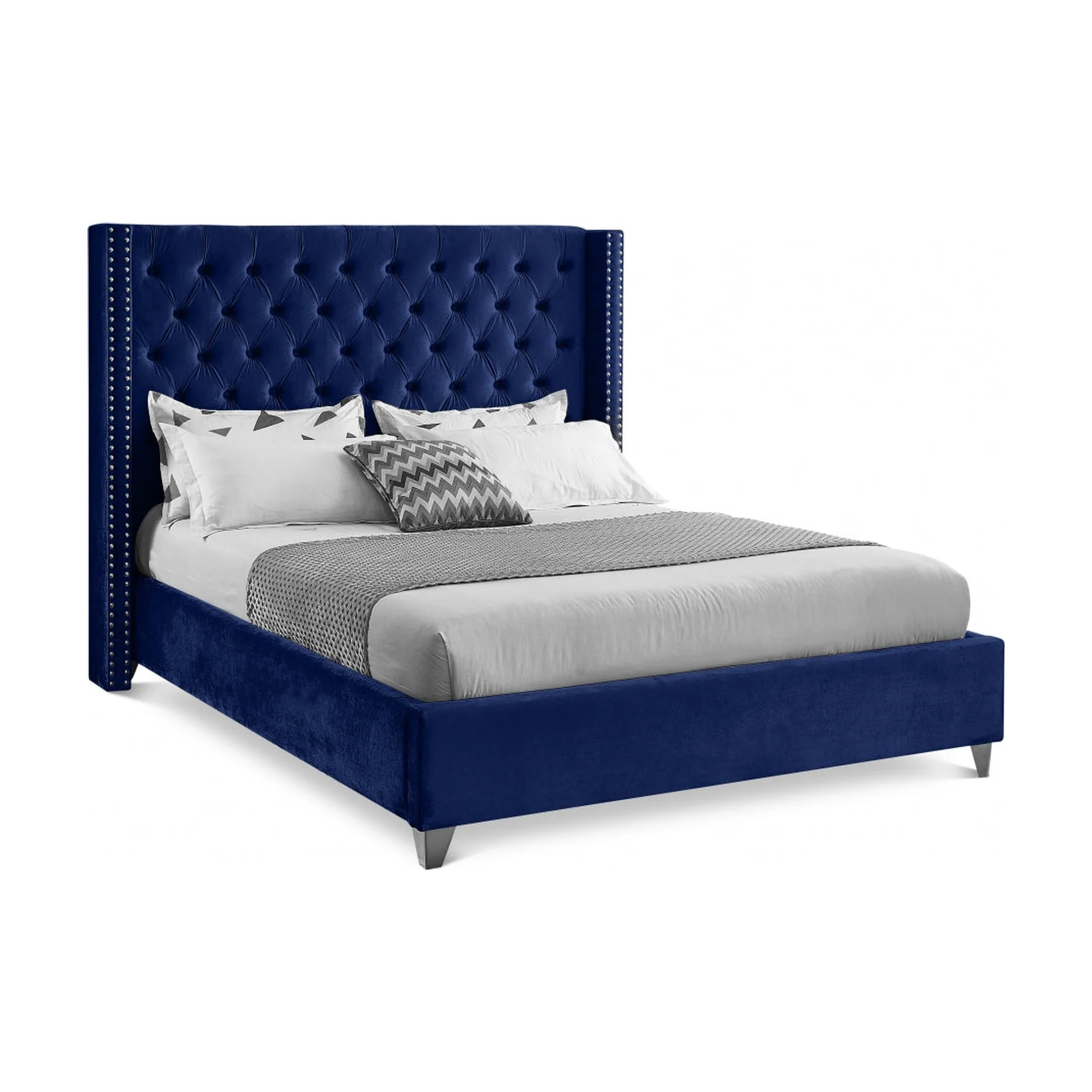 Aiden Velvet Upholstered Bed - Image 30