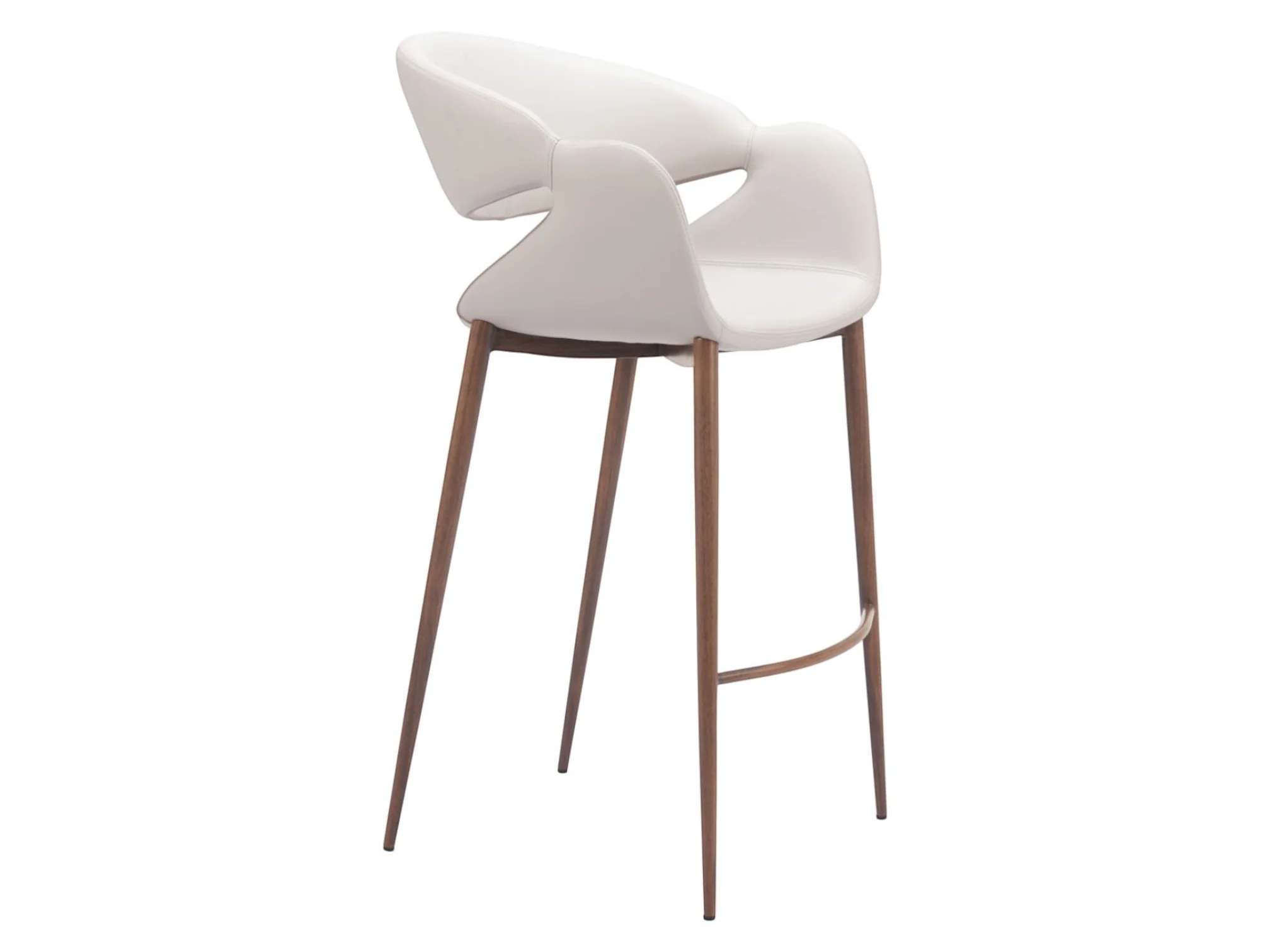 Aspen Bar Stool Beige & Walnut - Set Of 2 - Image 4