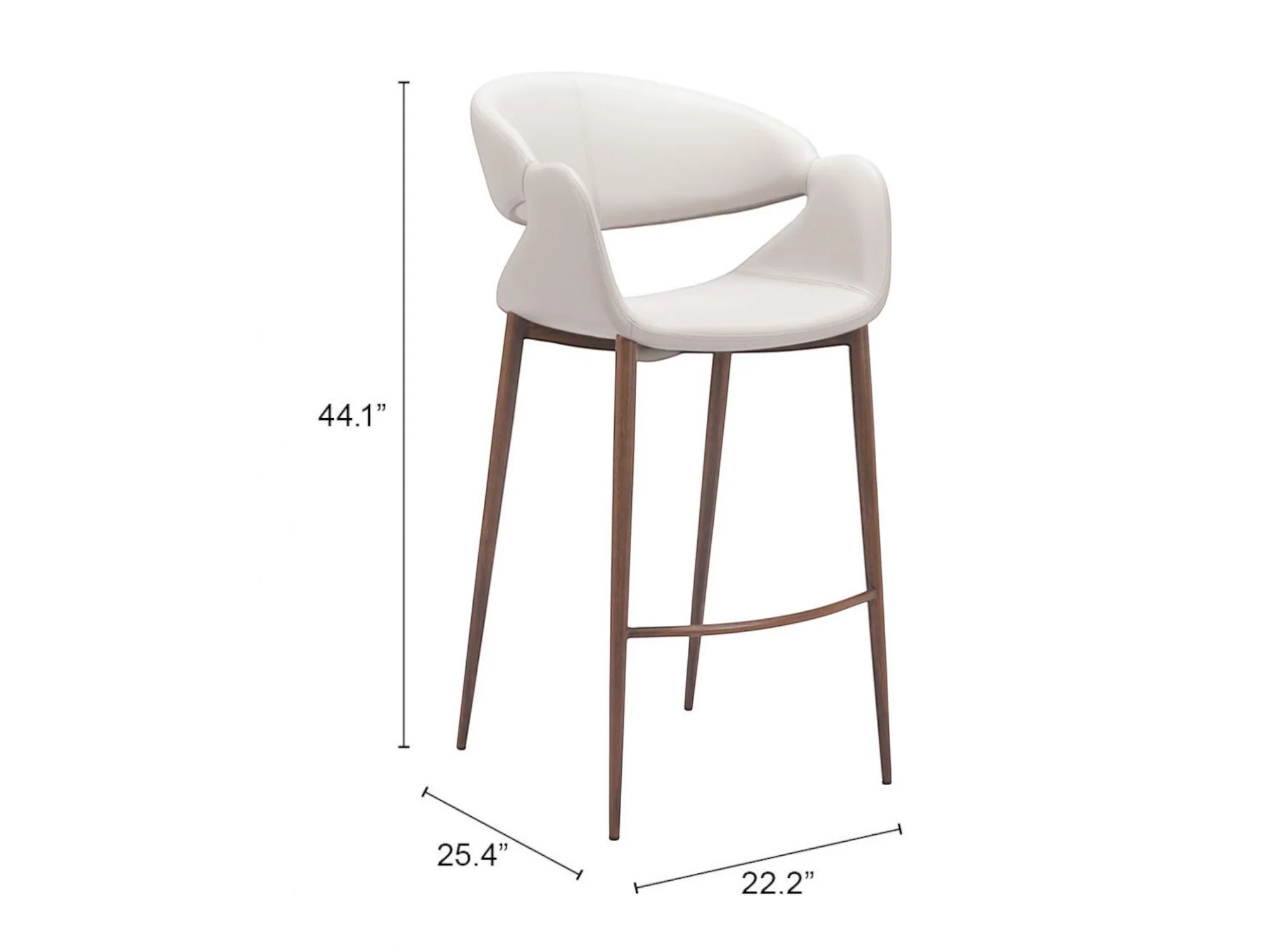 Aspen Bar Stool Beige & Walnut - Set Of 2 - Image 6