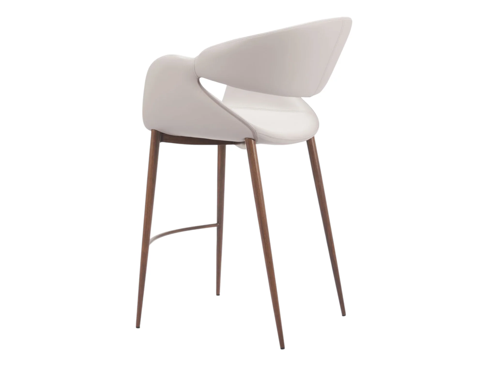 Aspen Counter Stool Beige & Walnut - Set Of 2 - Image 11