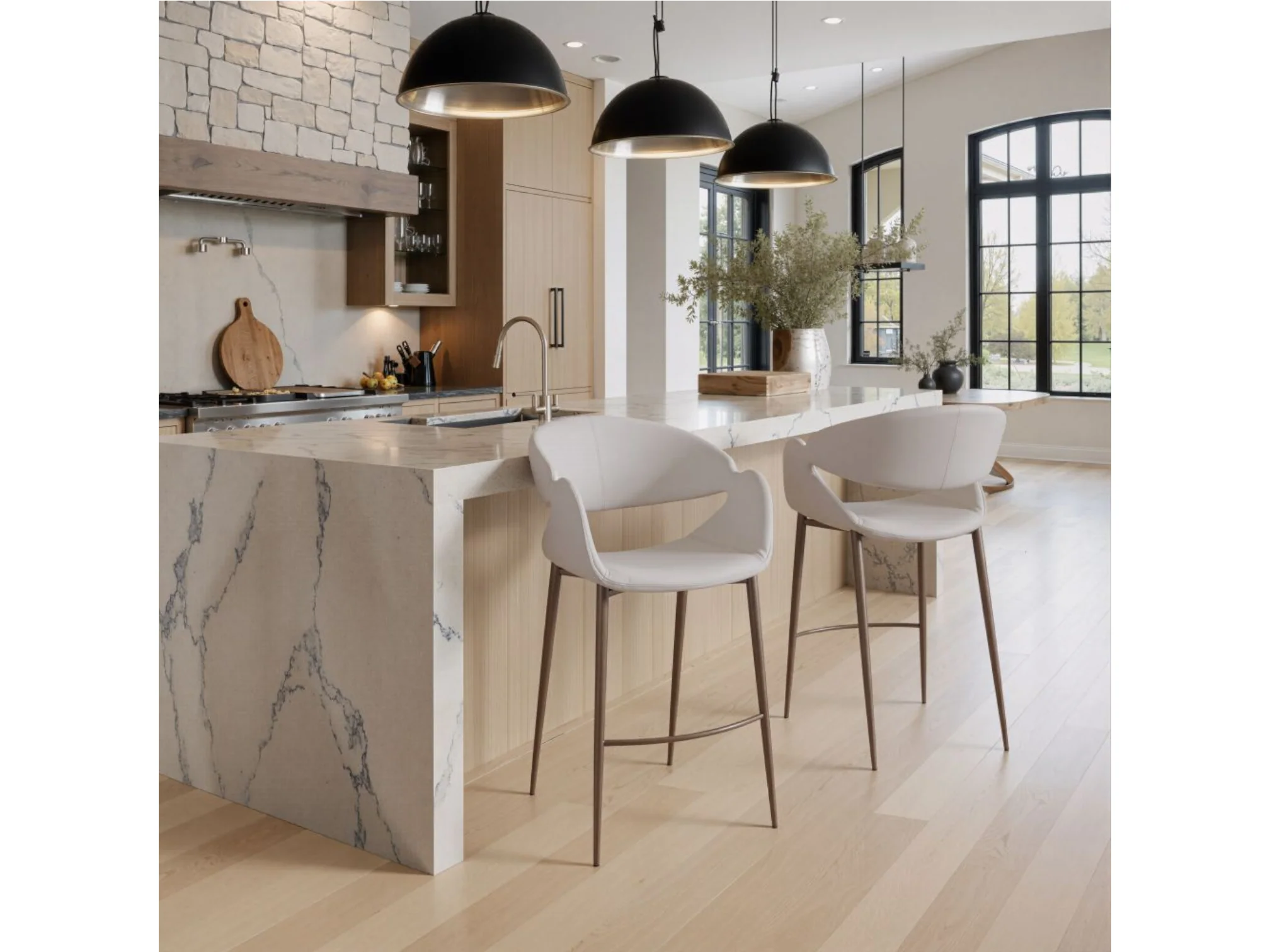 Aspen Counter Stool Beige & Walnut - Set Of 2 - Image 12