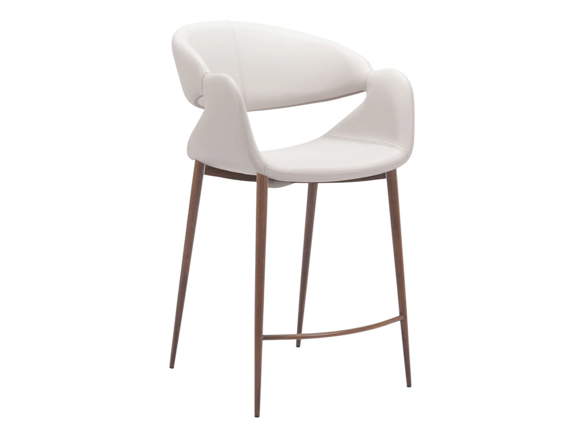 Aspen Counter Stool Beige & Walnut - Set Of 2 - Image 2