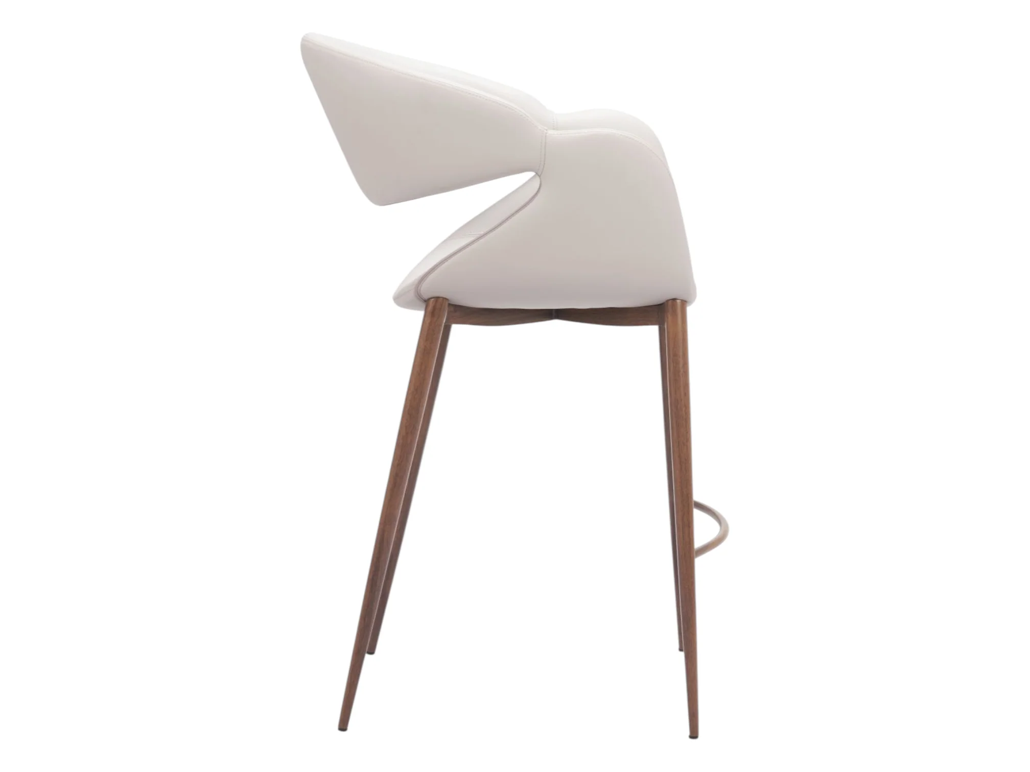 Aspen Counter Stool Beige & Walnut - Set Of 2 - Image 3