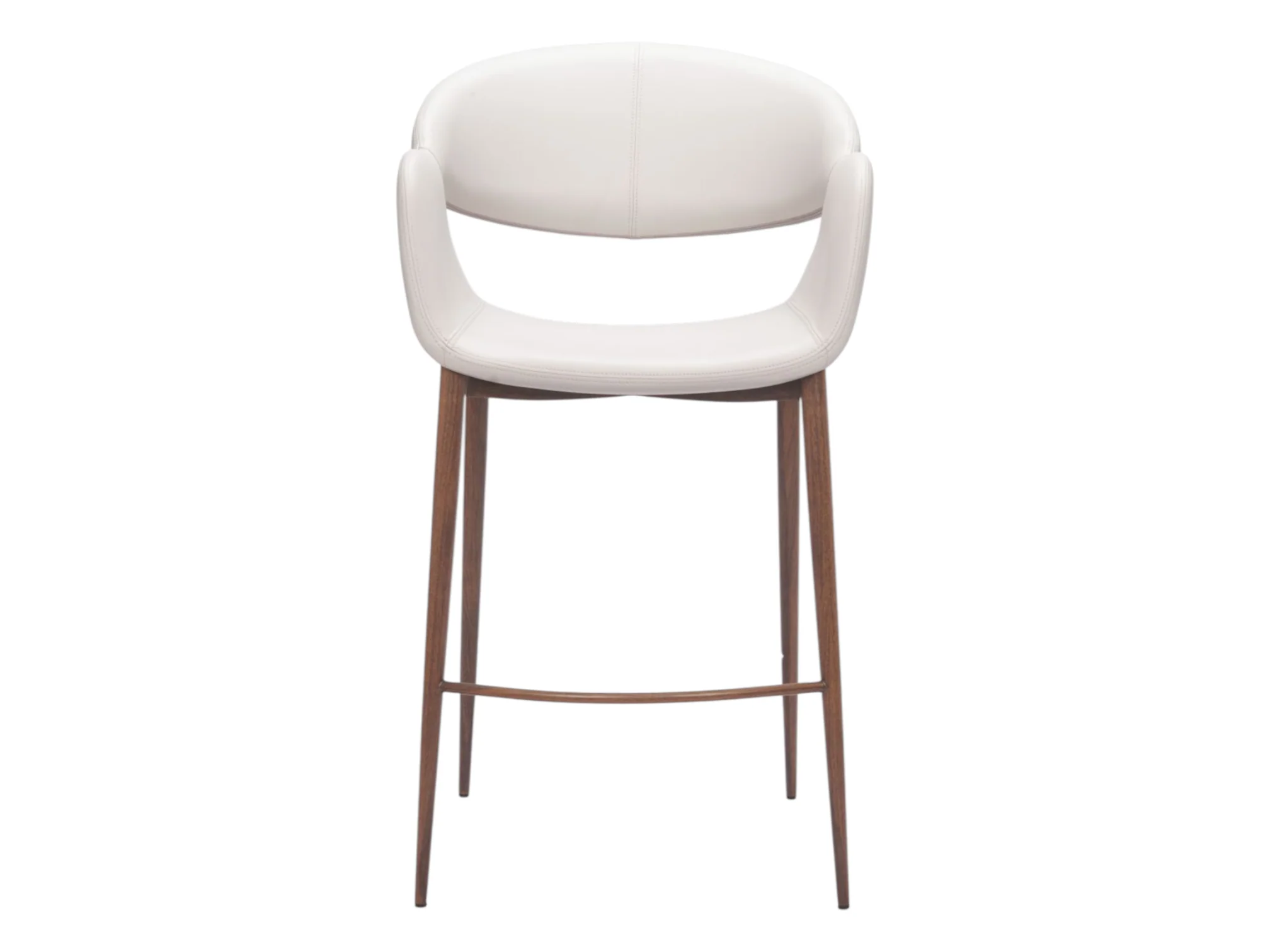 Aspen Counter Stool Beige & Walnut - Set Of 2 - Image 4