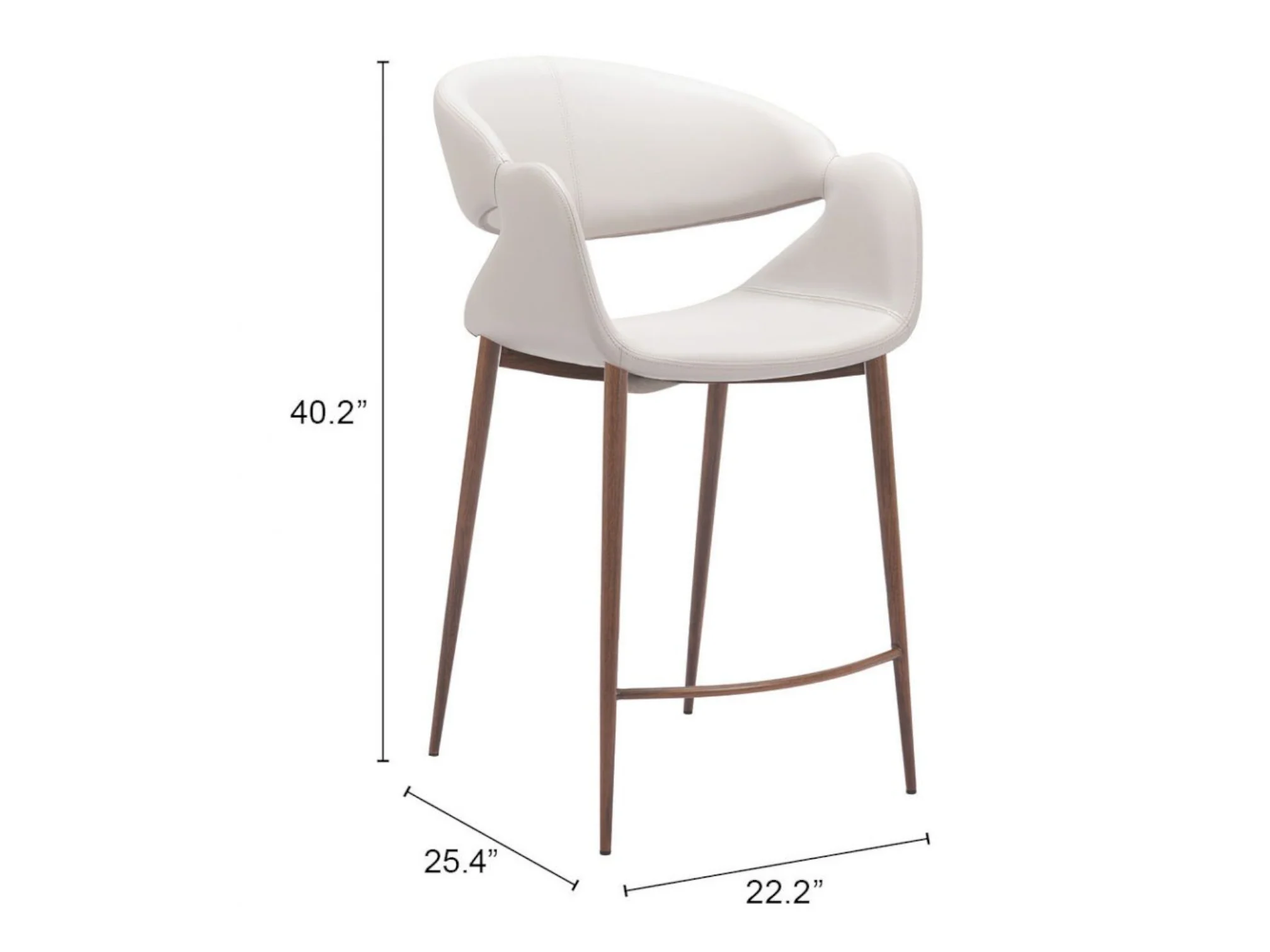 Aspen Counter Stool Beige & Walnut - Set Of 2 - Image 6