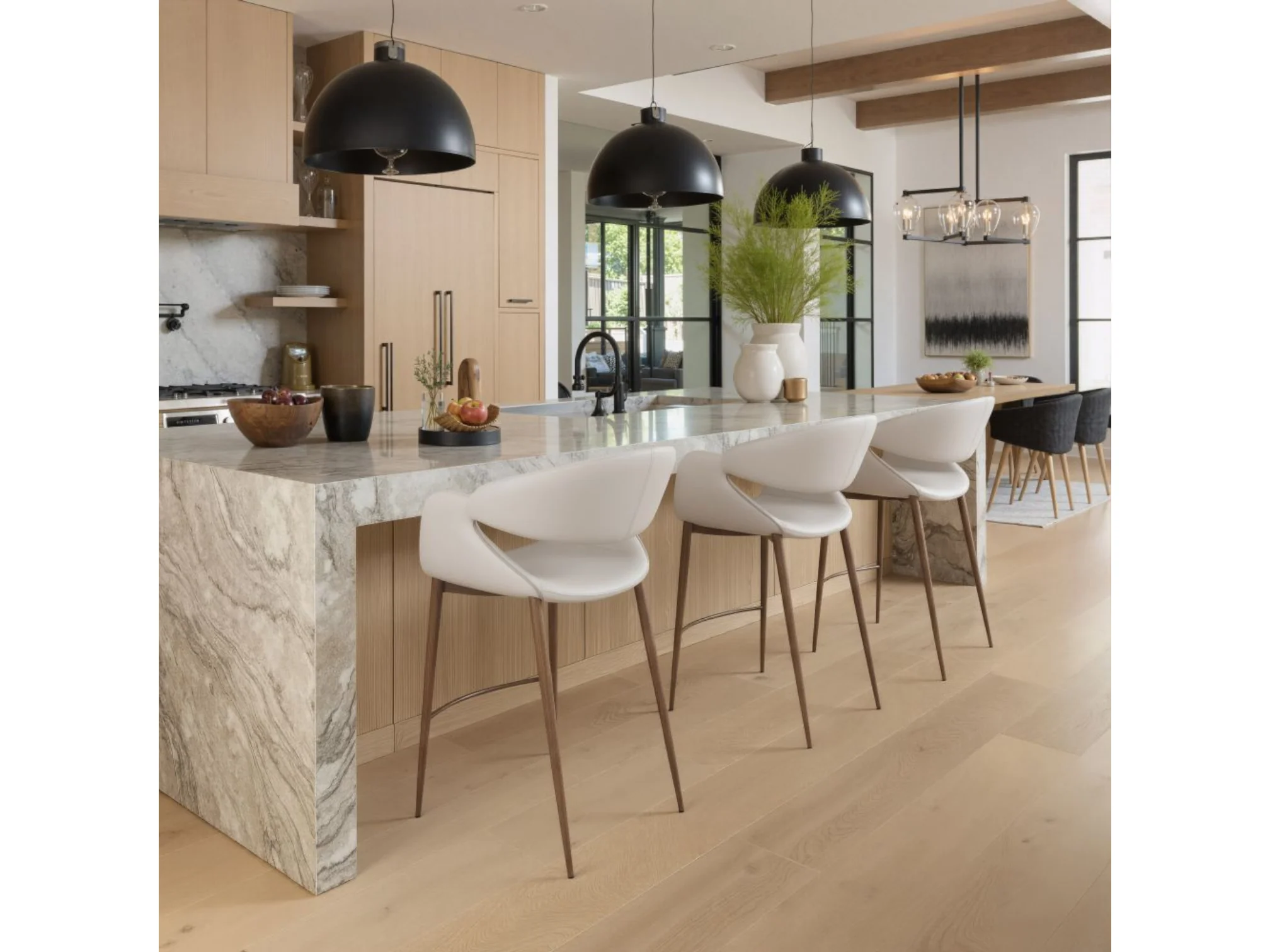 Aspen Counter Stool Beige & Walnut - Set Of 2 - Image 9