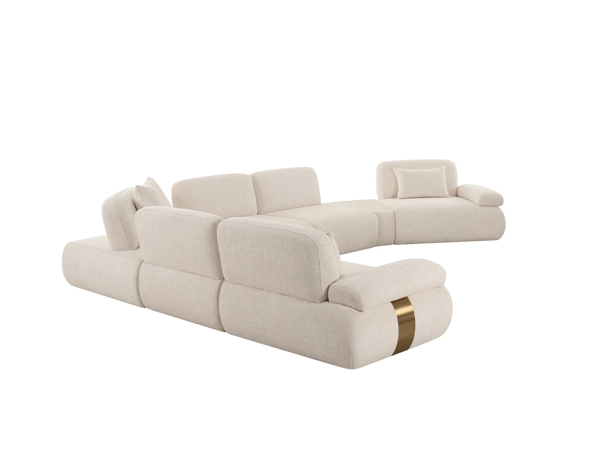 Astor 5-Piece Modular Cream Fabric Sectional - Image 12
