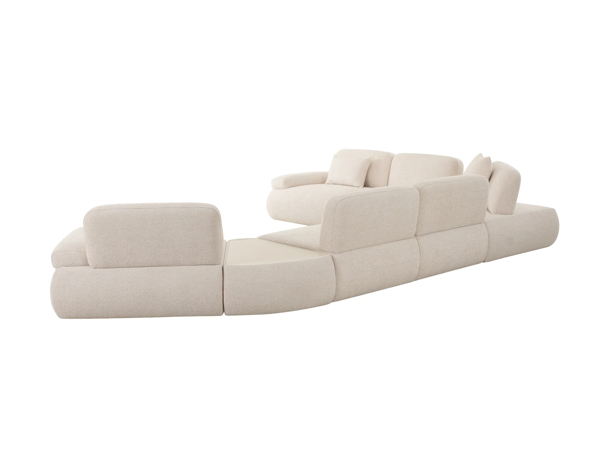 Astor 5-Piece Modular Cream Fabric Sectional - Image 13
