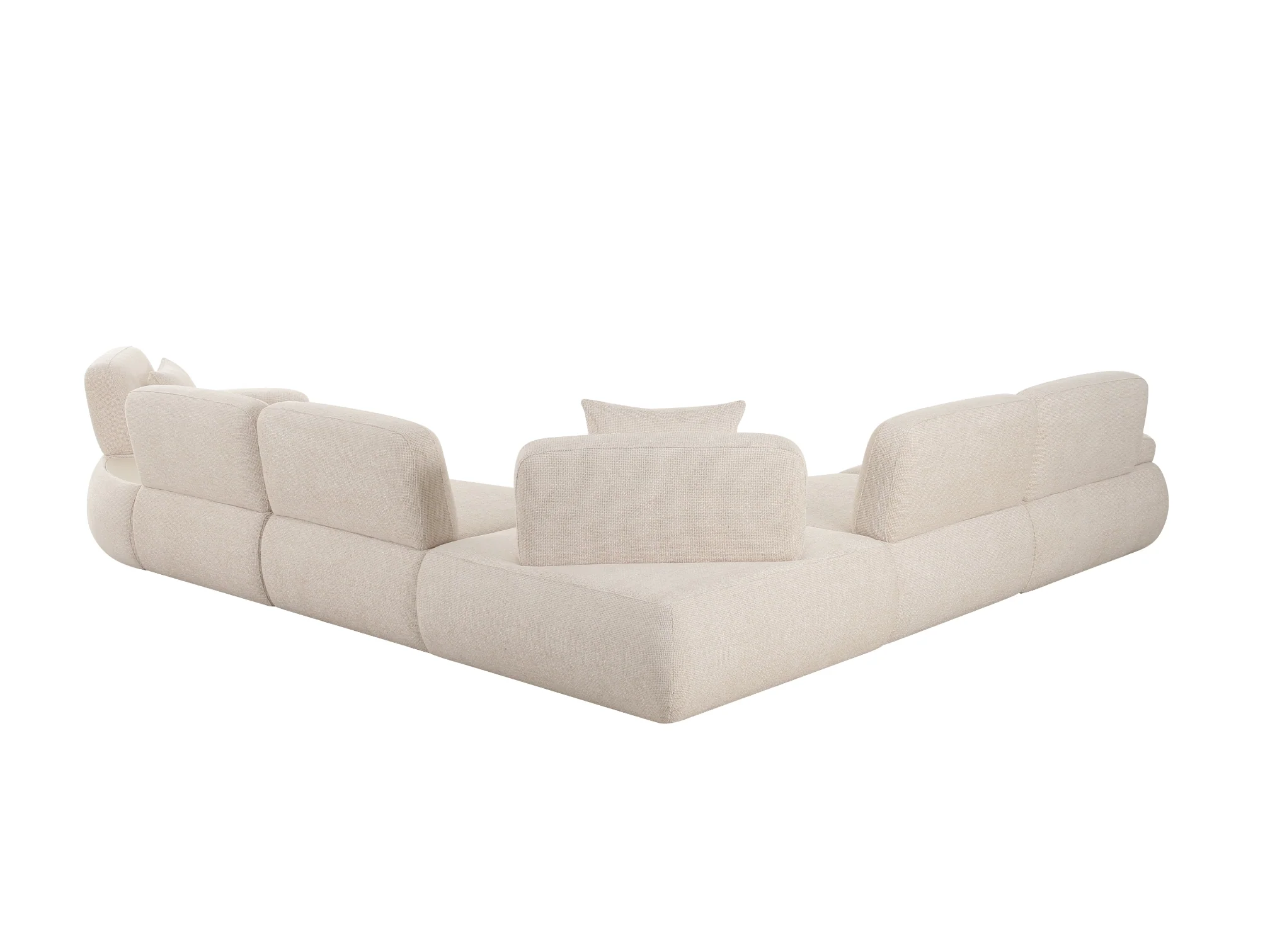 Astor 5-Piece Modular Cream Fabric Sectional - Image 14