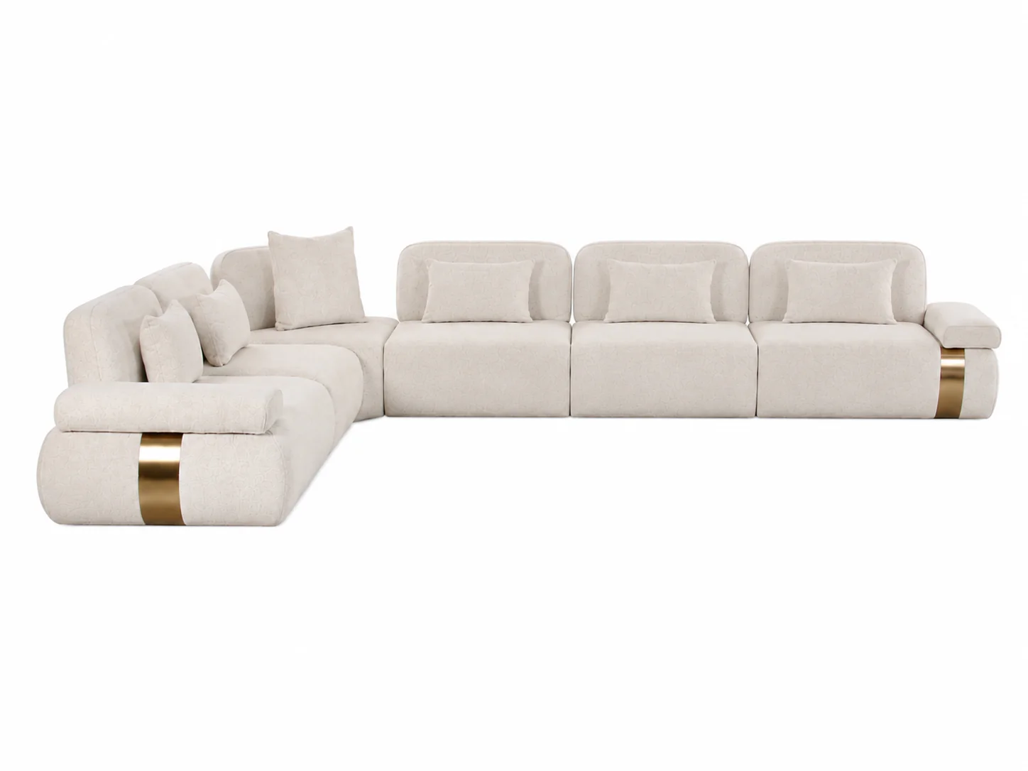 Astor 5-Piece Modular Cream Fabric Sectional - Image 16