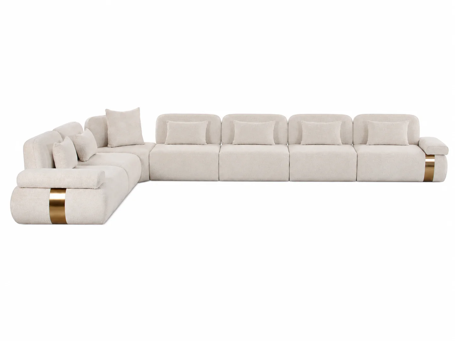 Astor 5-Piece Modular Cream Fabric Sectional - Image 17