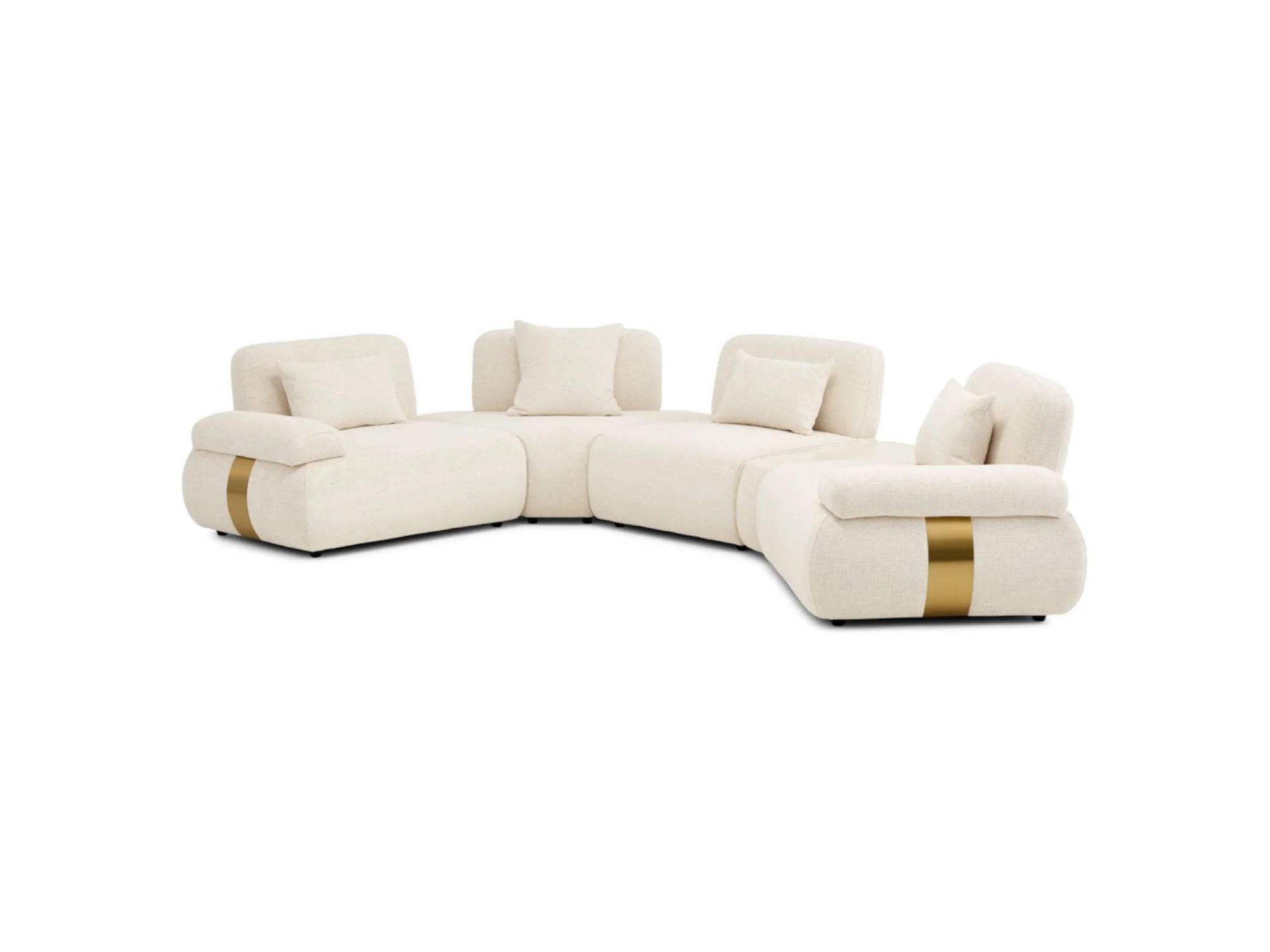 Astor 5-Piece Modular Cream Fabric Sectional - Image 7