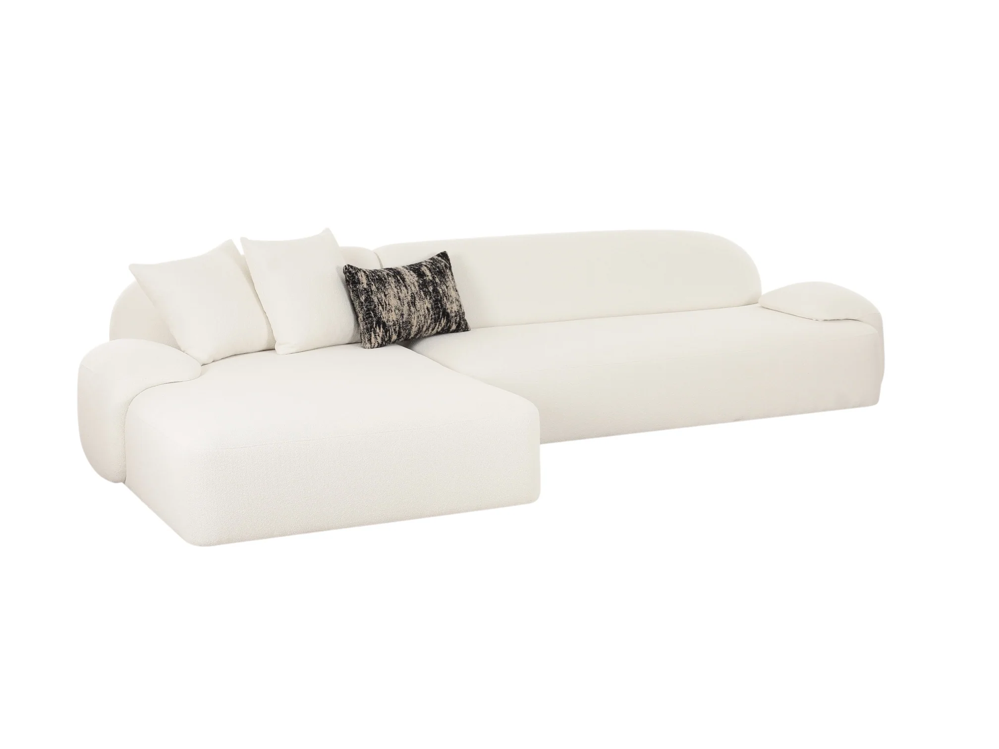 Audra 131" 2-Piece Ivory Performance Boucle Chaise Sectional - Image 5