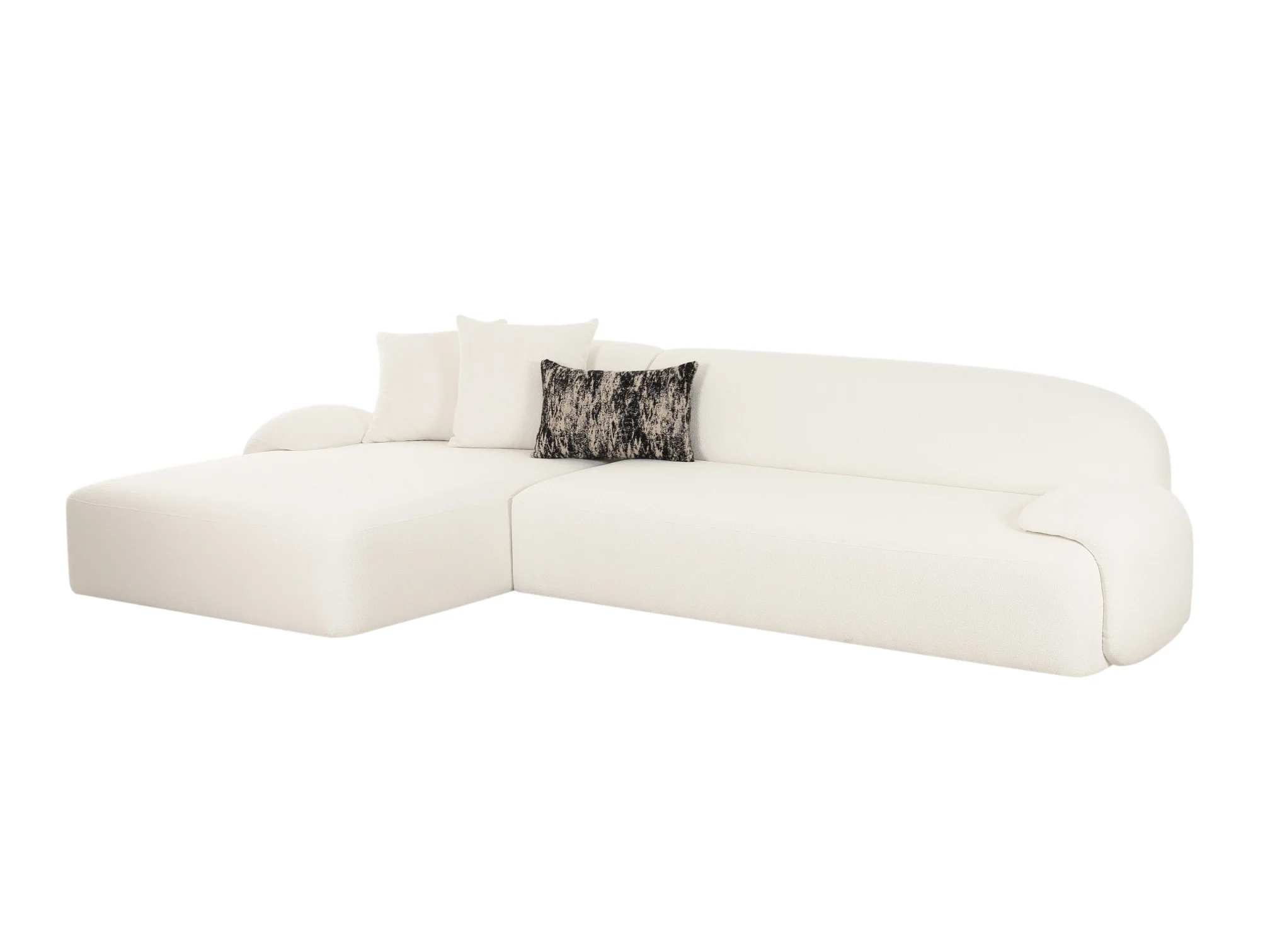 Audra 131" 2-Piece Ivory Performance Boucle Chaise Sectional - Image 6