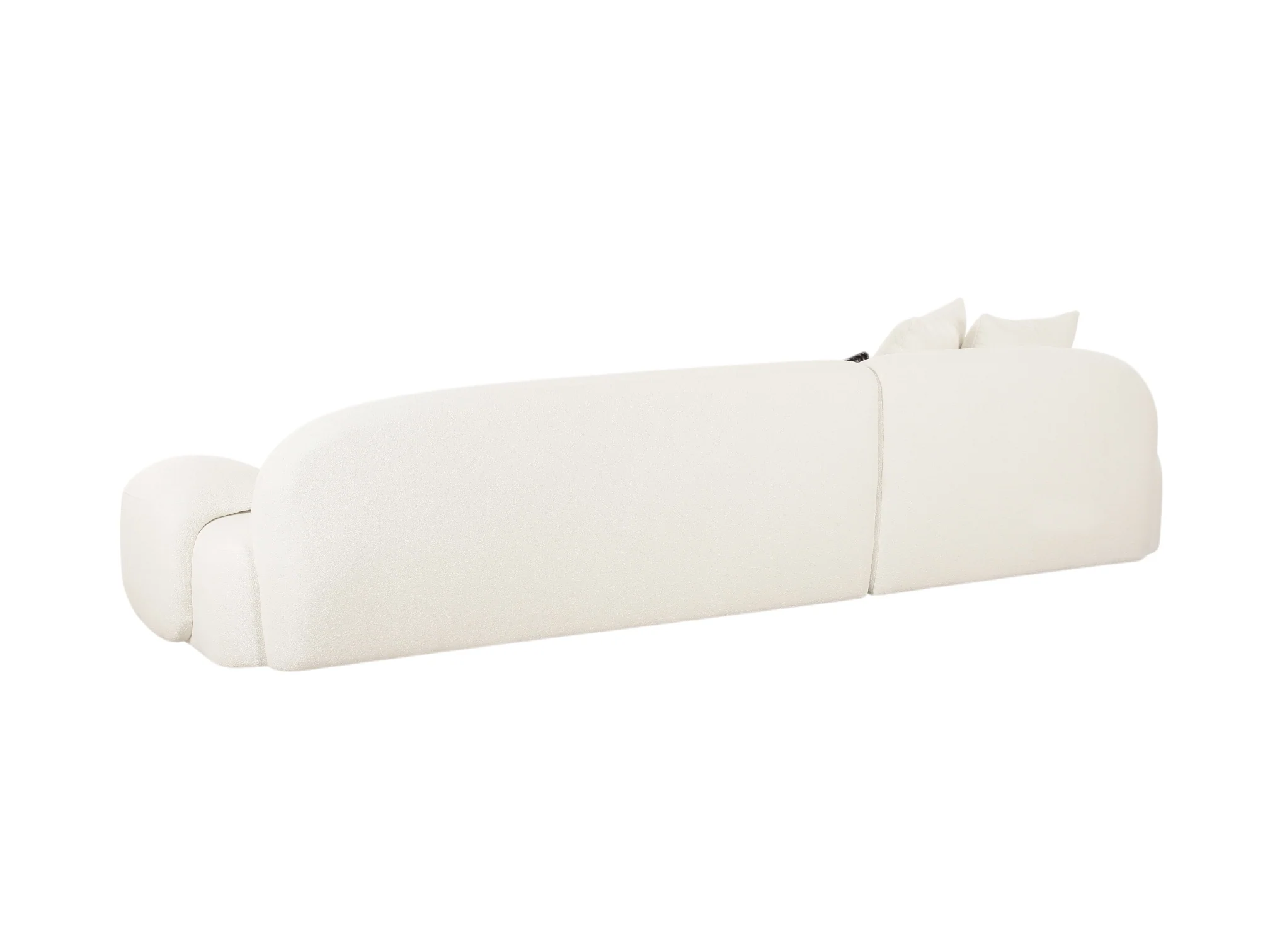 Audra 131" 2-Piece Ivory Performance Boucle Chaise Sectional - Image 7