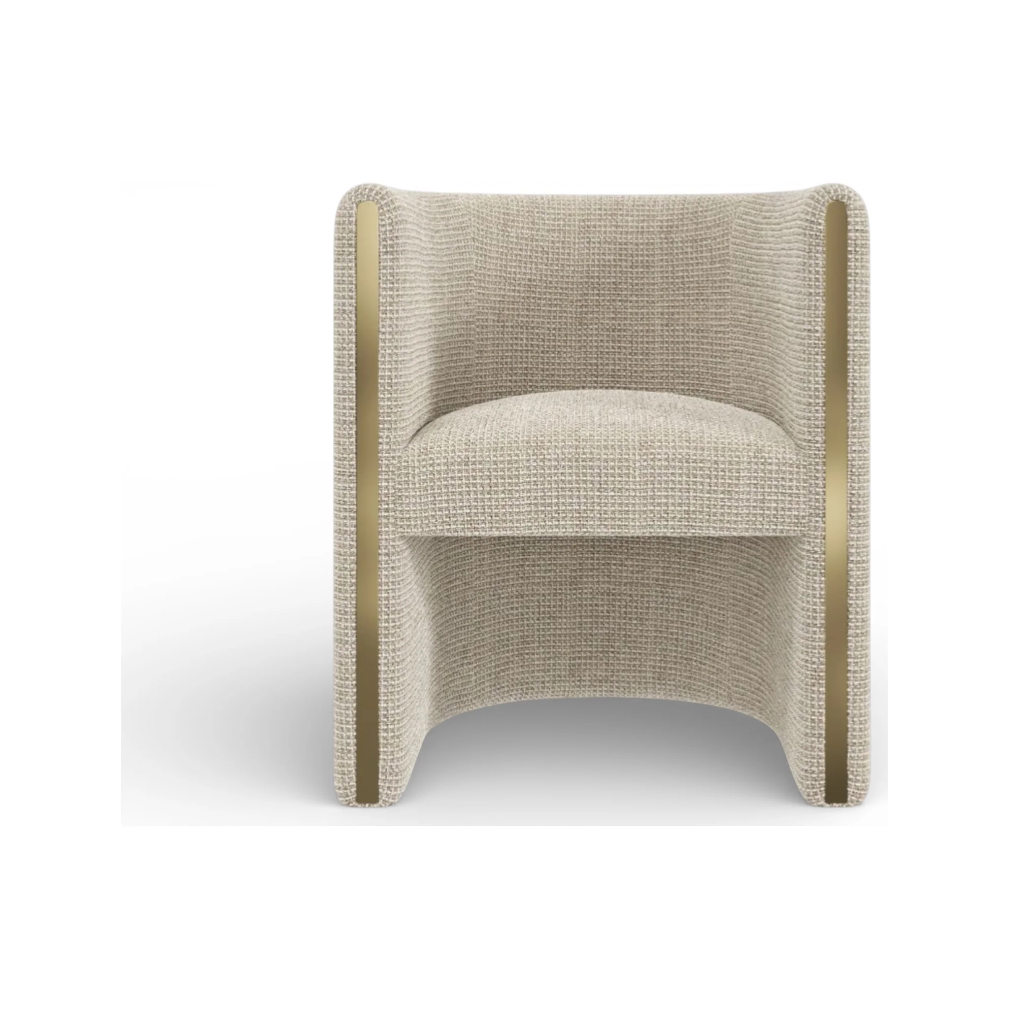 Aurelia Barrel Dining Chair – Dune Weave & Brass - Image 4