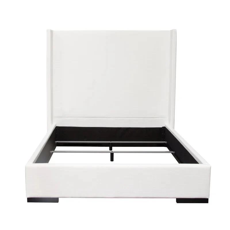 Azzurra Upholstered Wingback Bed White Linen - Image 3