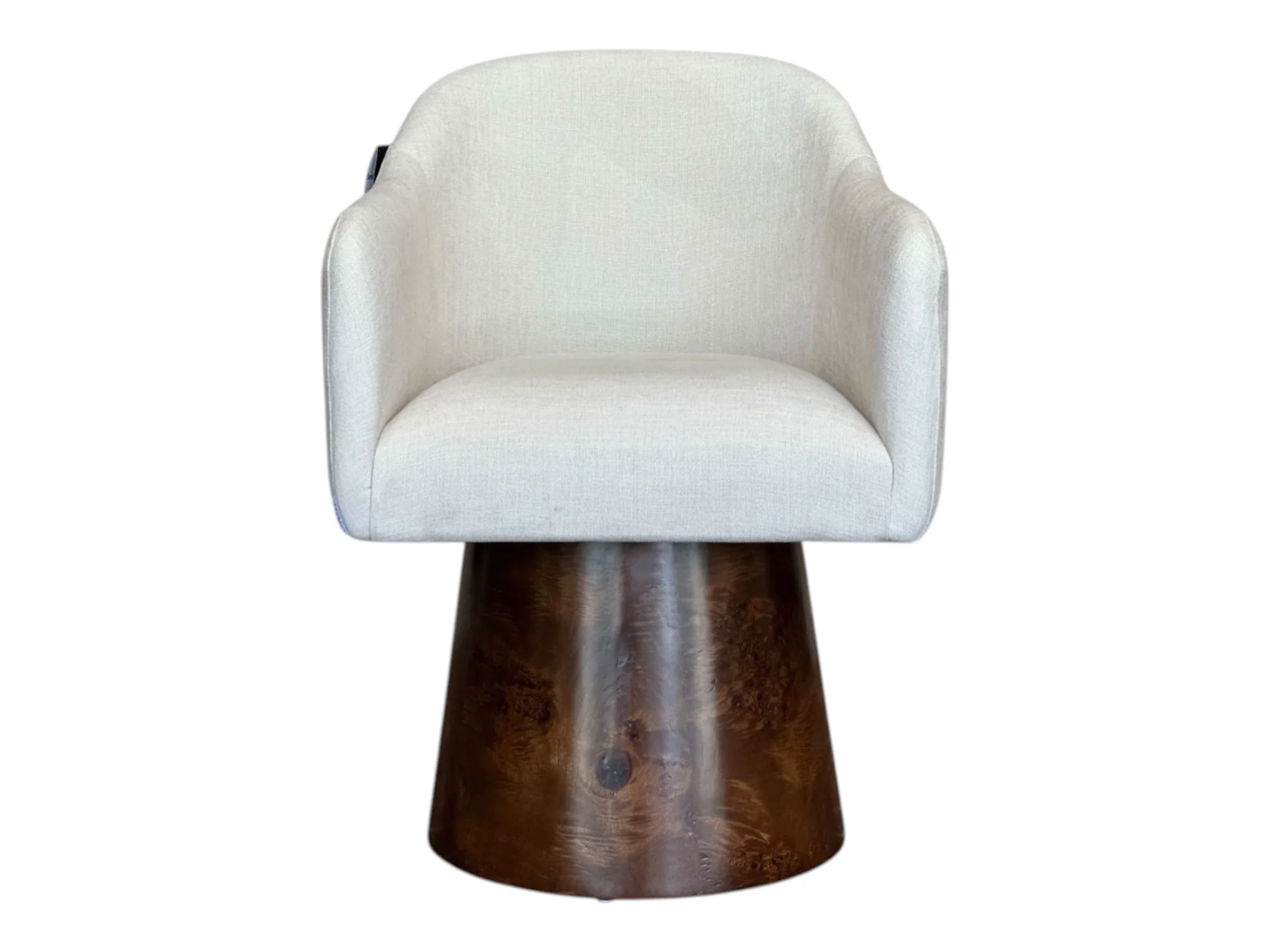 Barolo Ivory Chenille Fabric Swivel Dining Chair - Image 2