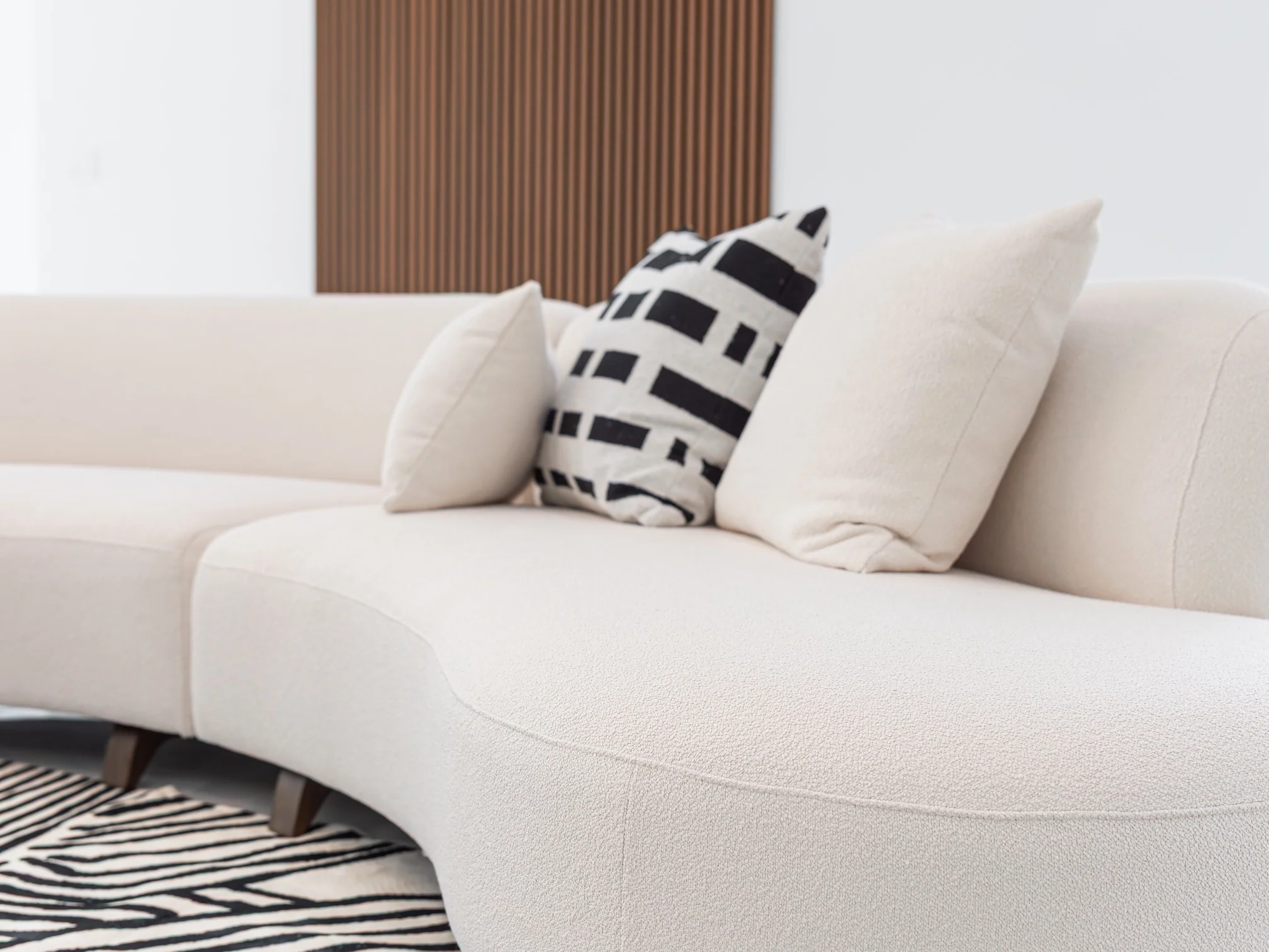 Baudin 120" 2-Piece Cream Performance Bouclé Sectional - Image 4