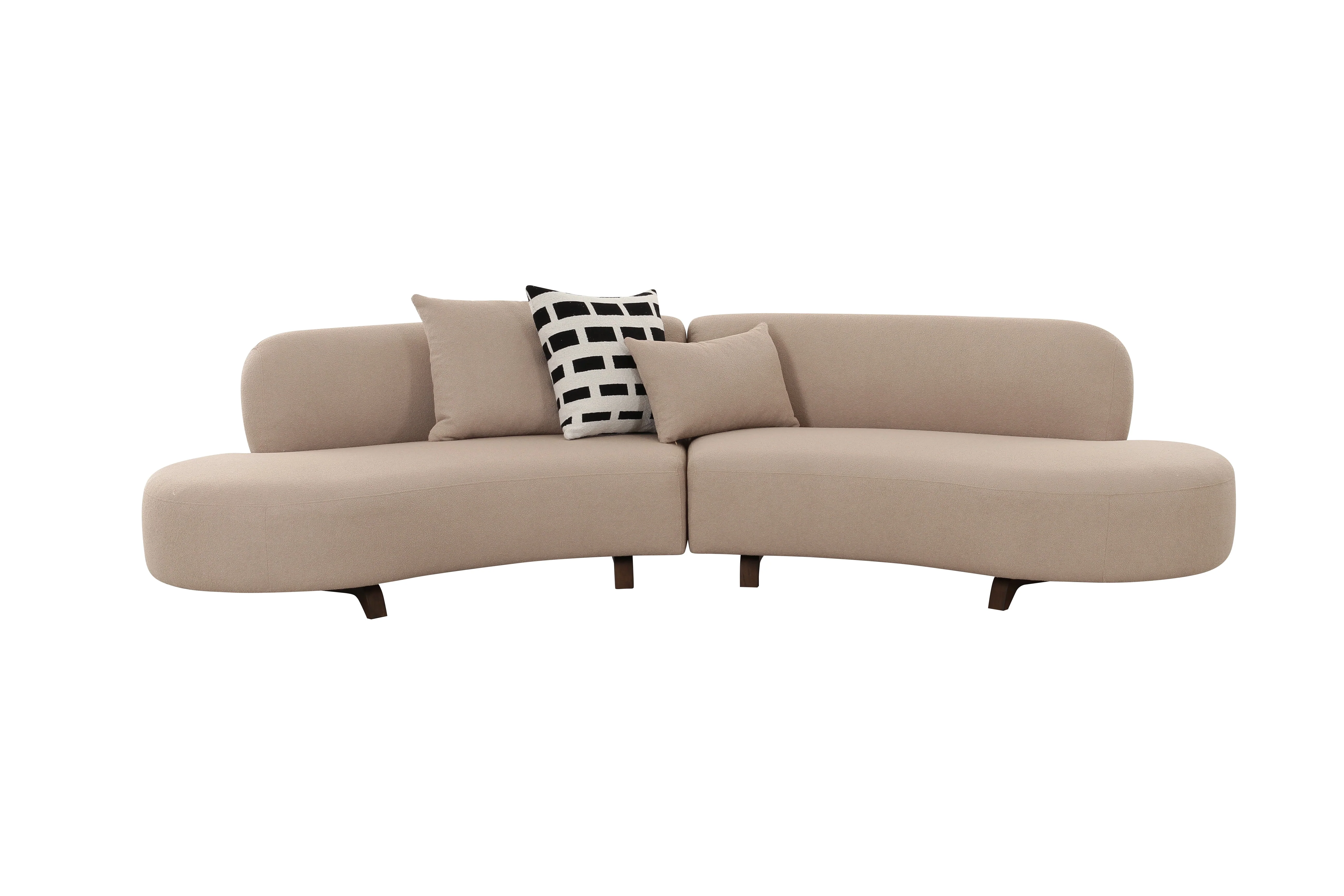 Baudin 120" 2-Piece Desert Tan Performance Bouclé Sectional - Image 4