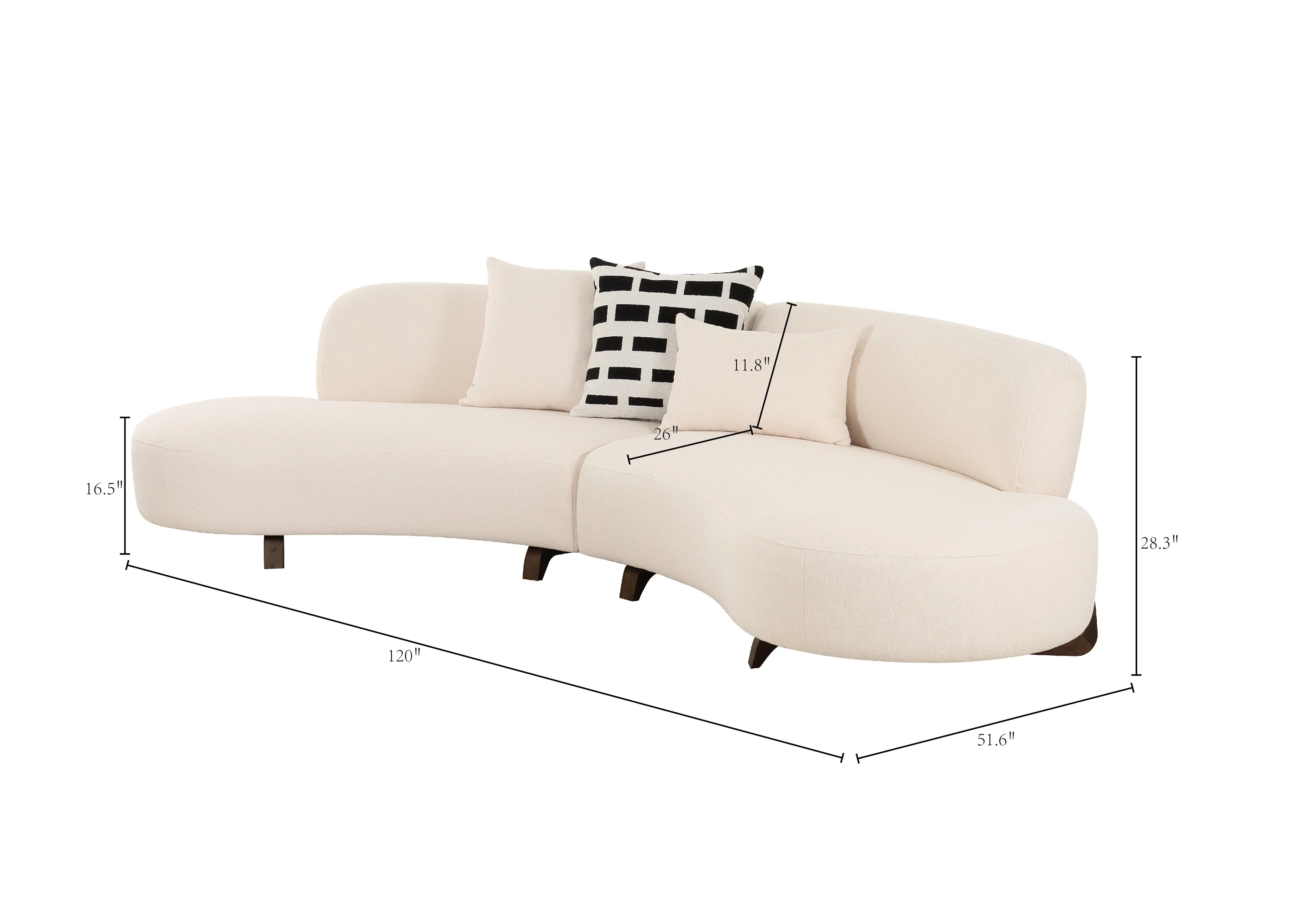 Baudin 120" 2-Piece Desert Tan Performance Bouclé Sectional - Image 7