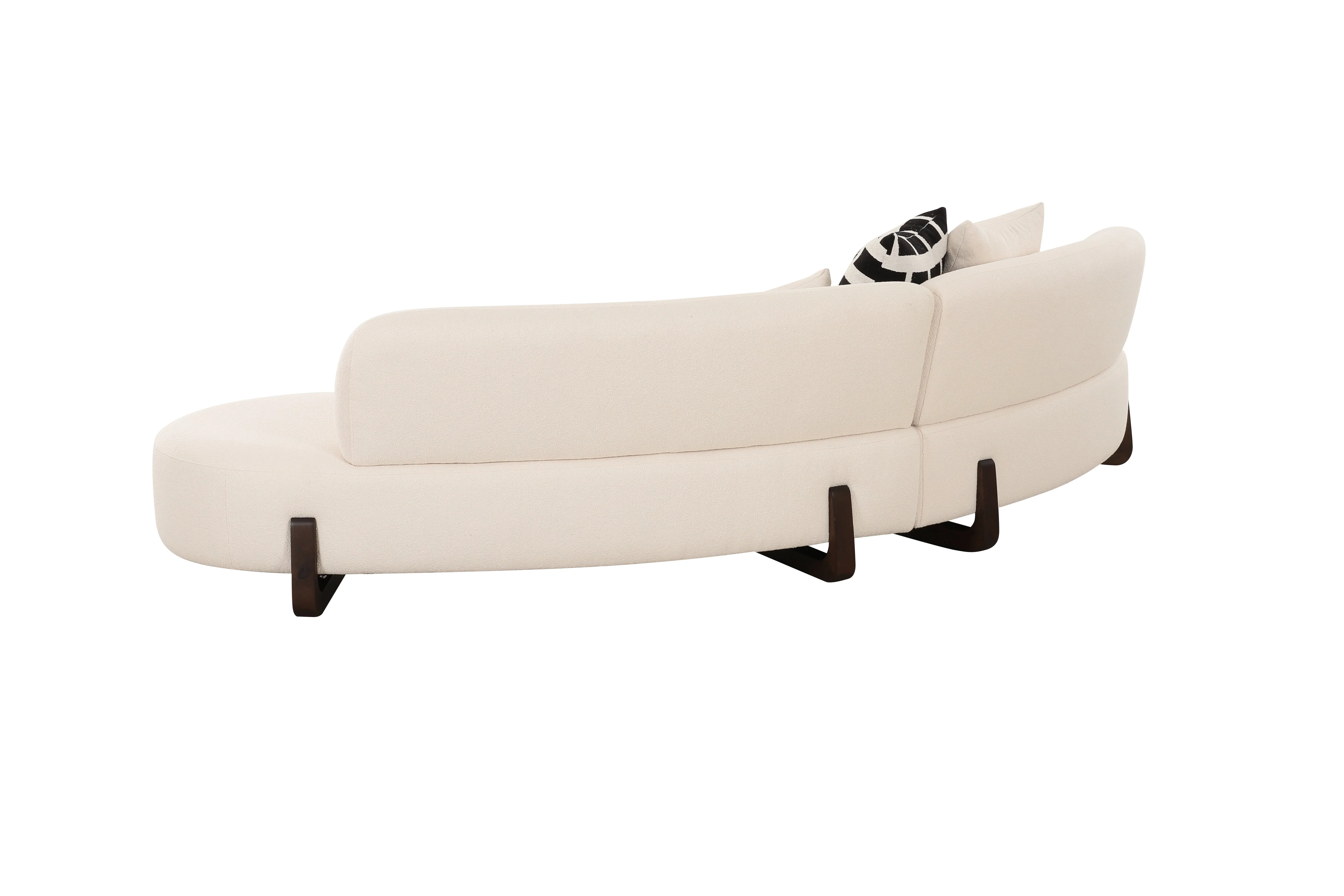 Baudin 152" 3-Piece Cream Performance Bouclé Curved Sectional - Image 13