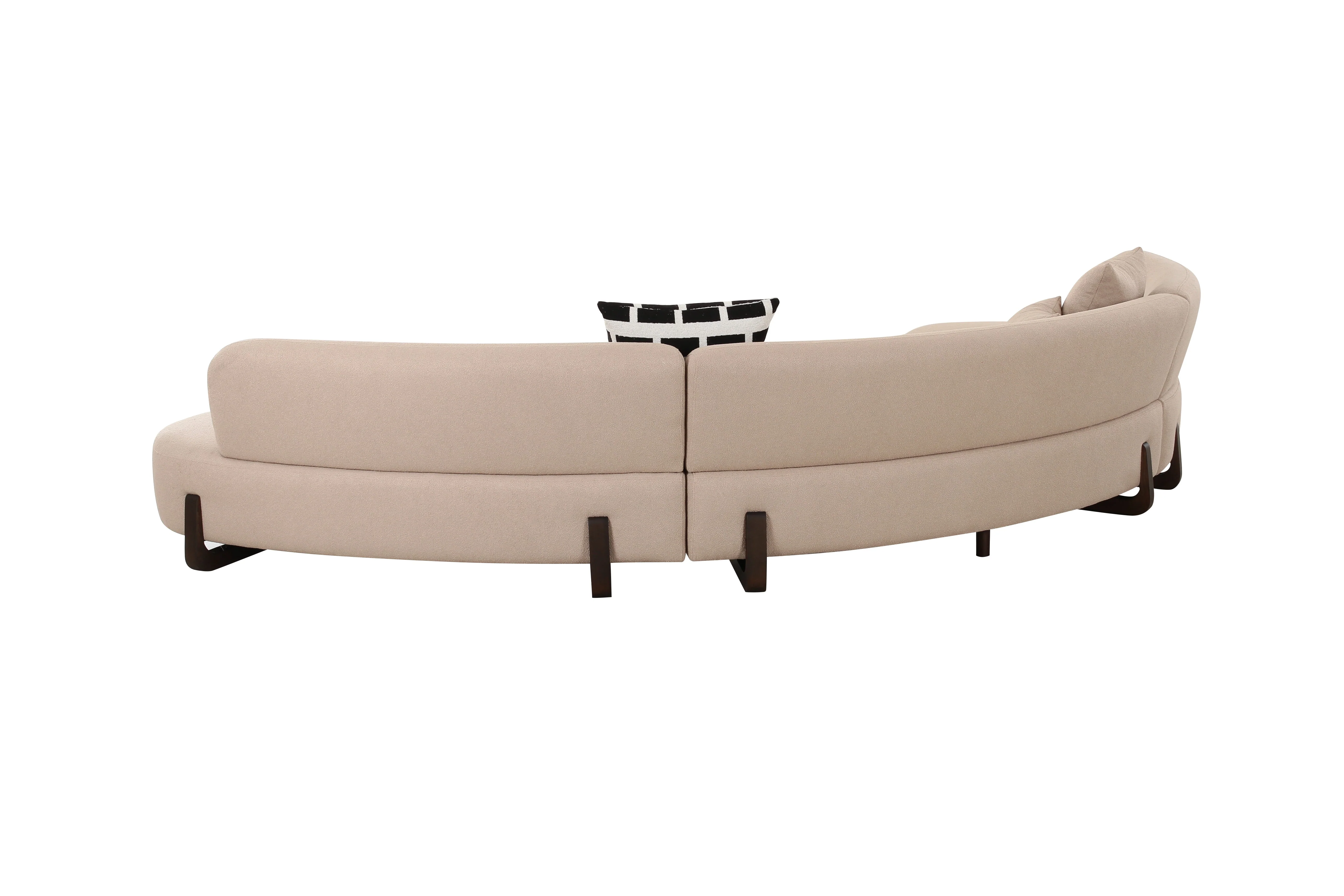 Baudin 152" 3-Piece Desert Tan Performance Bouclé Curved Sectional - Image 8