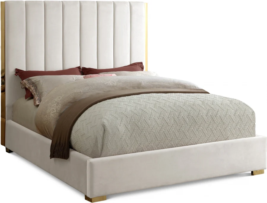 Becca Velvet Upholstered Bed - Image 4